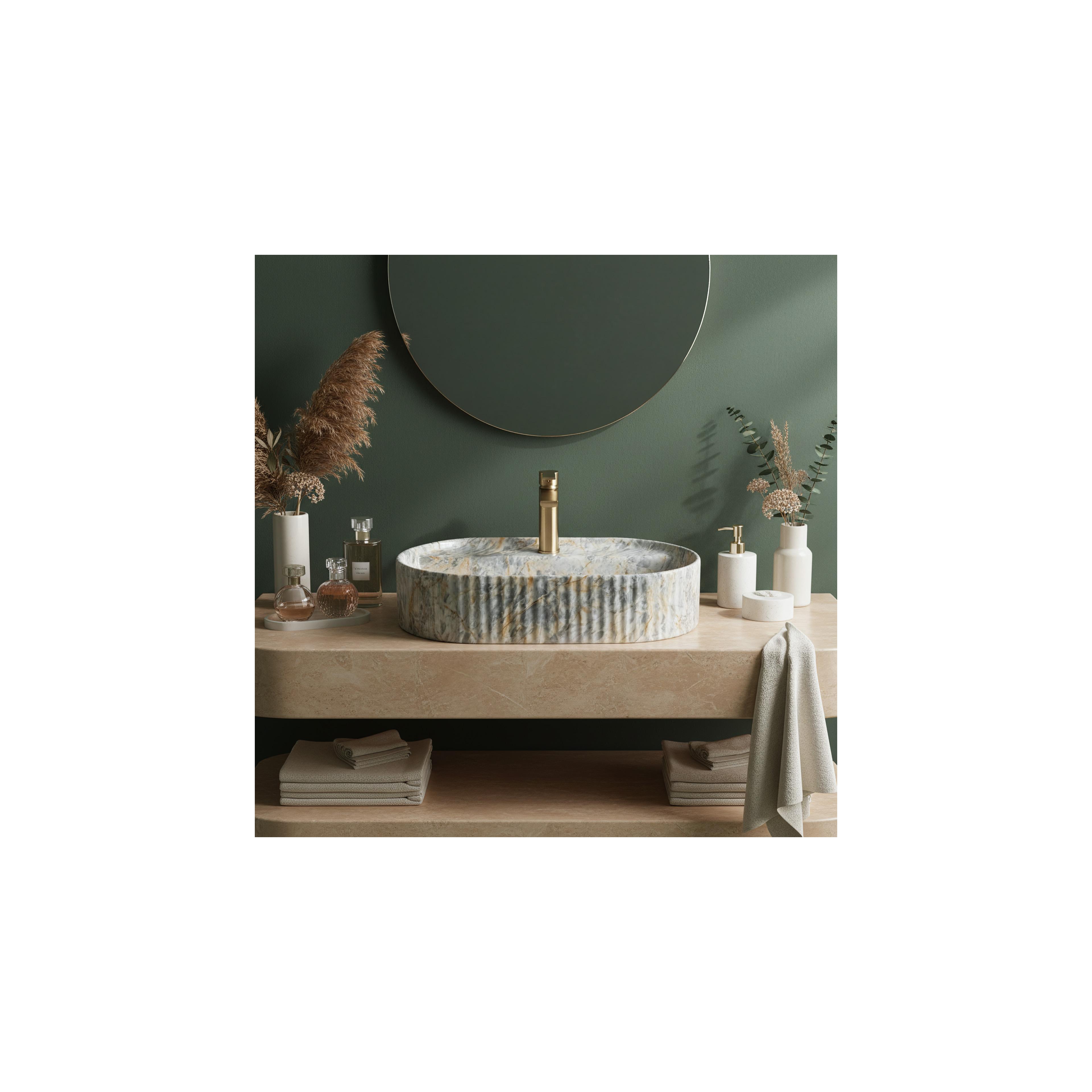 Umywalka nablatowa Rea Marcela 60 Ruststone
