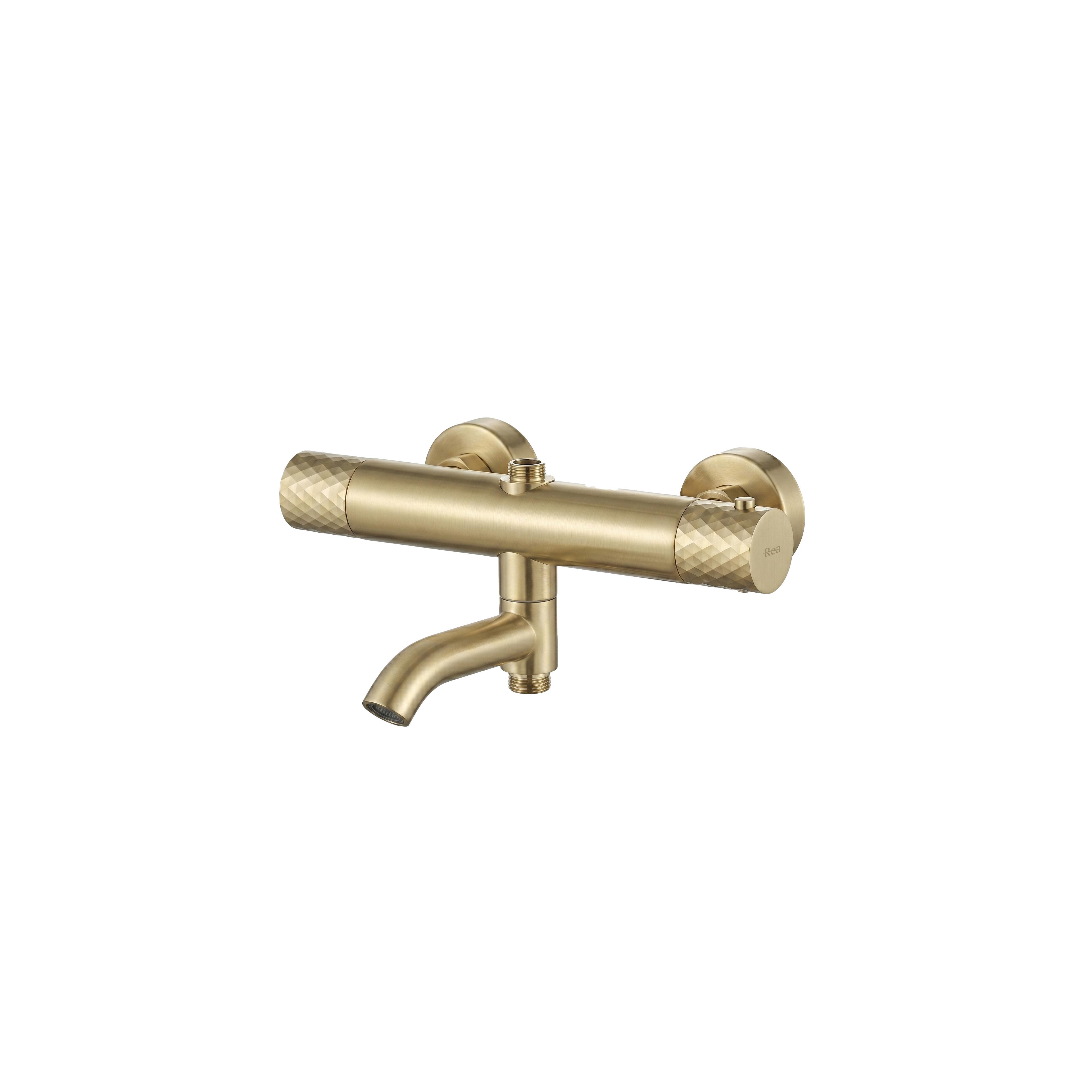 Duschset med termostat Rea Lungo Diamond Gold Brush