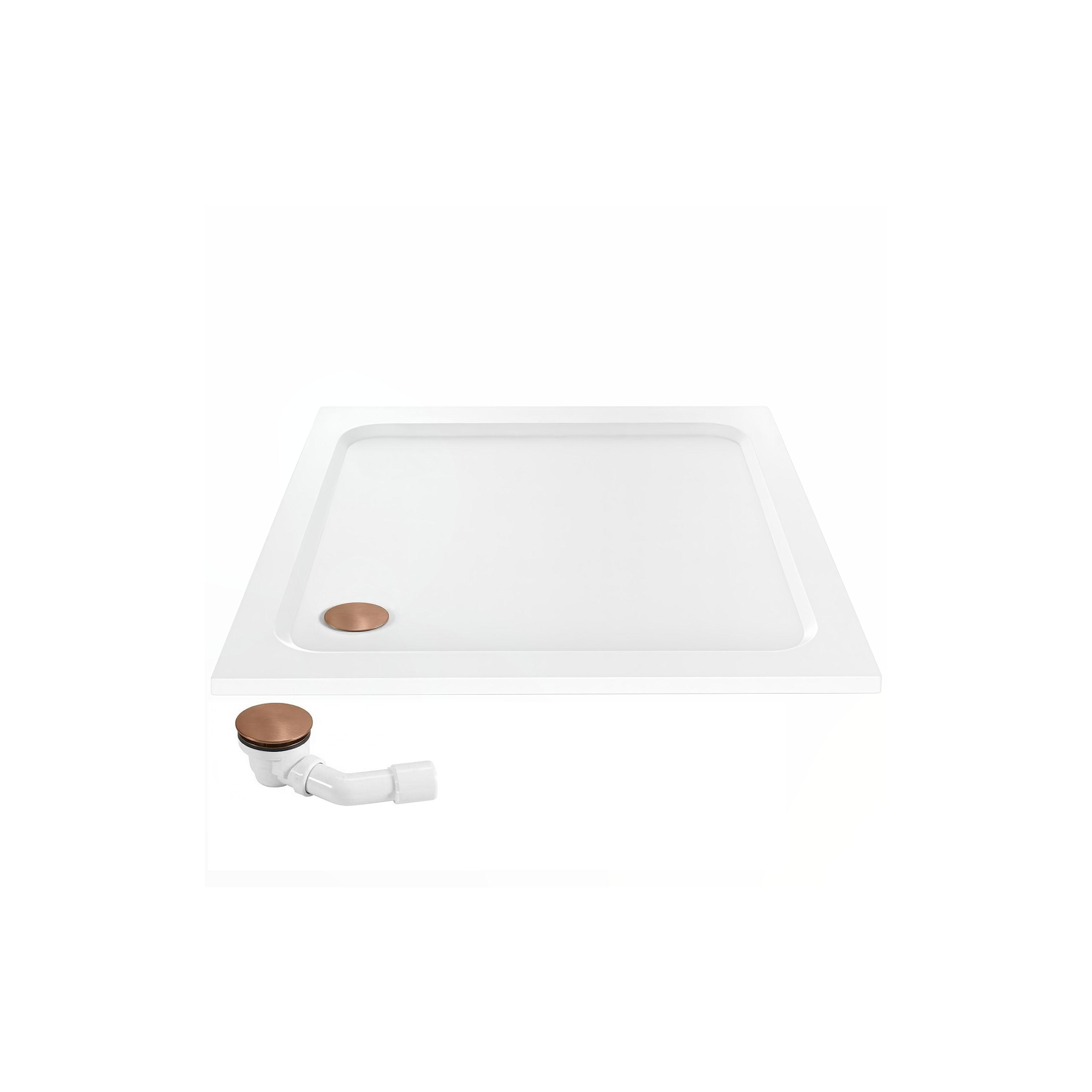 Acryl Duschwanne Rea Belmond White 80x80 Brush Copper