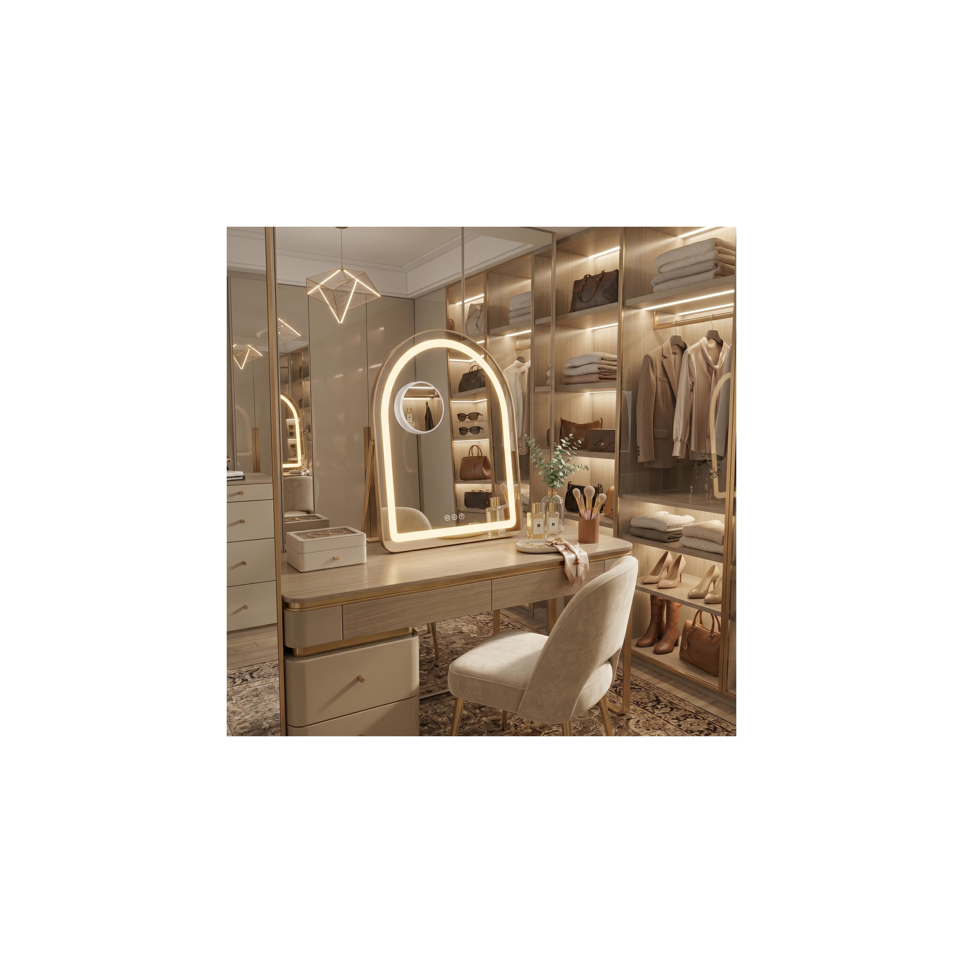 Spiegel LED GLAM L.Gold 40x45cm