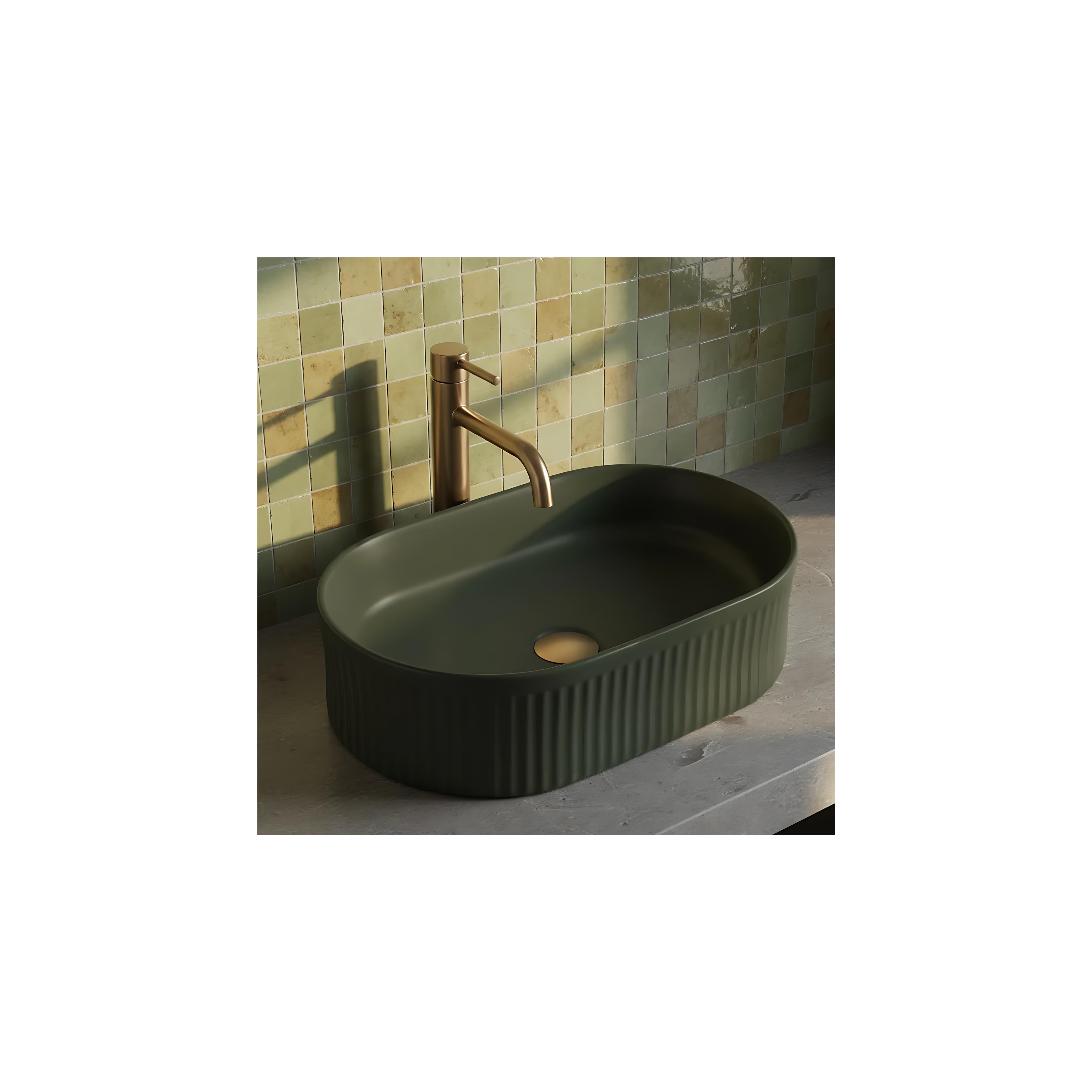 Countertop washbasin Rea Vanda Olive Matt