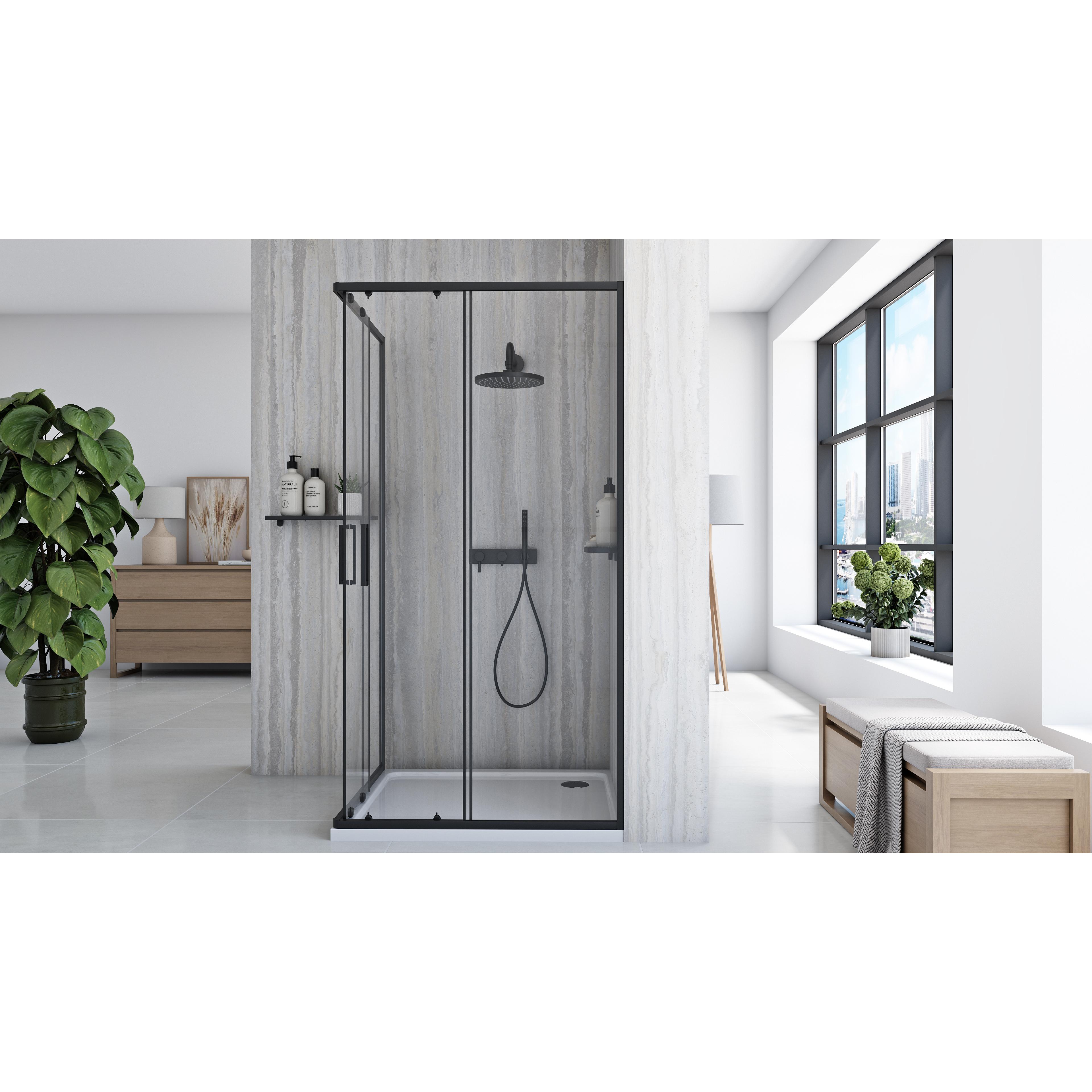 Duschkabine Rea City 80 x 100 Black