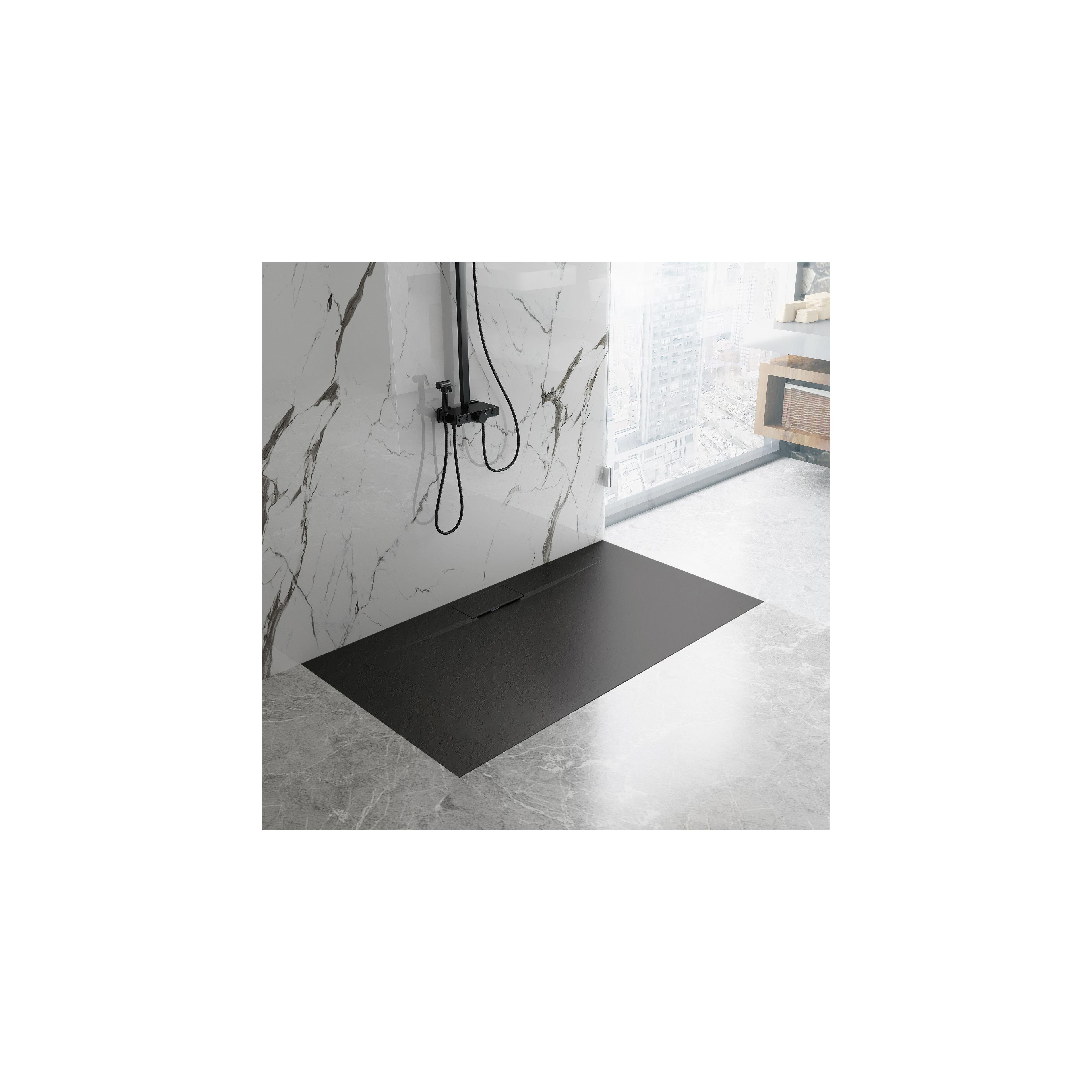 Base de duche Bazalt longa preta 80x120