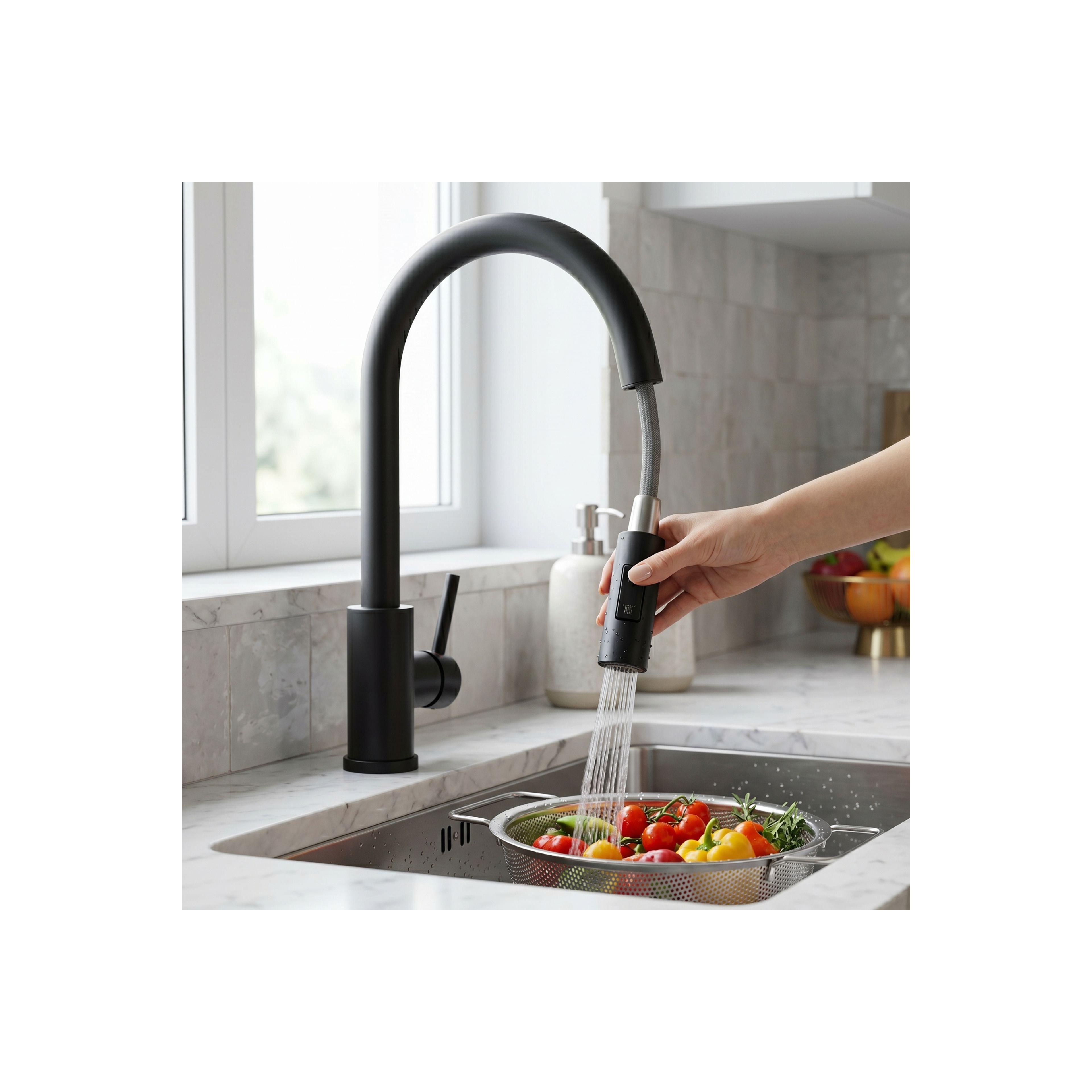 Смеситель кухонный Rea Fresh Touch Black Matt