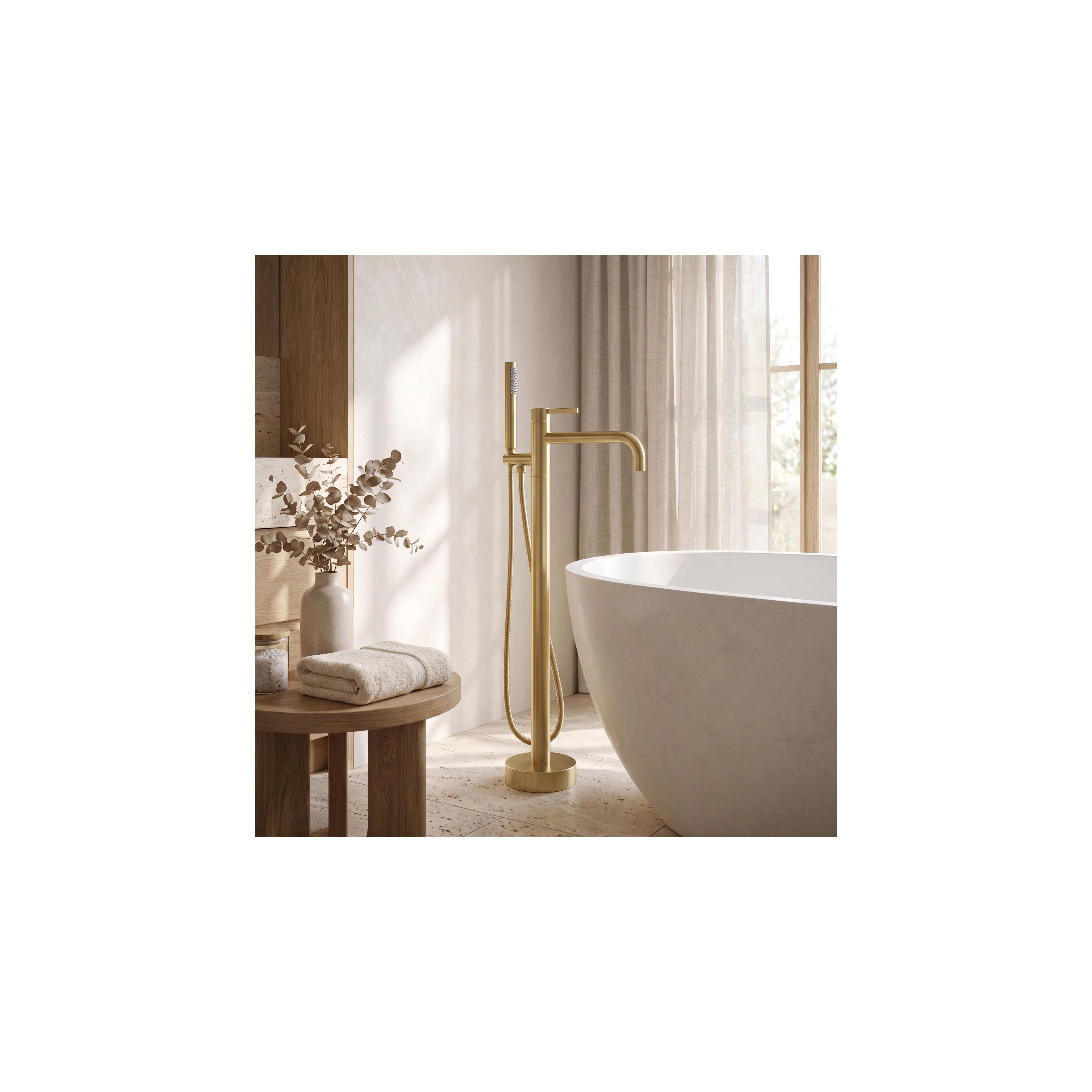 Freistehende Badewannenarmatur Rea Foster Brush Gold