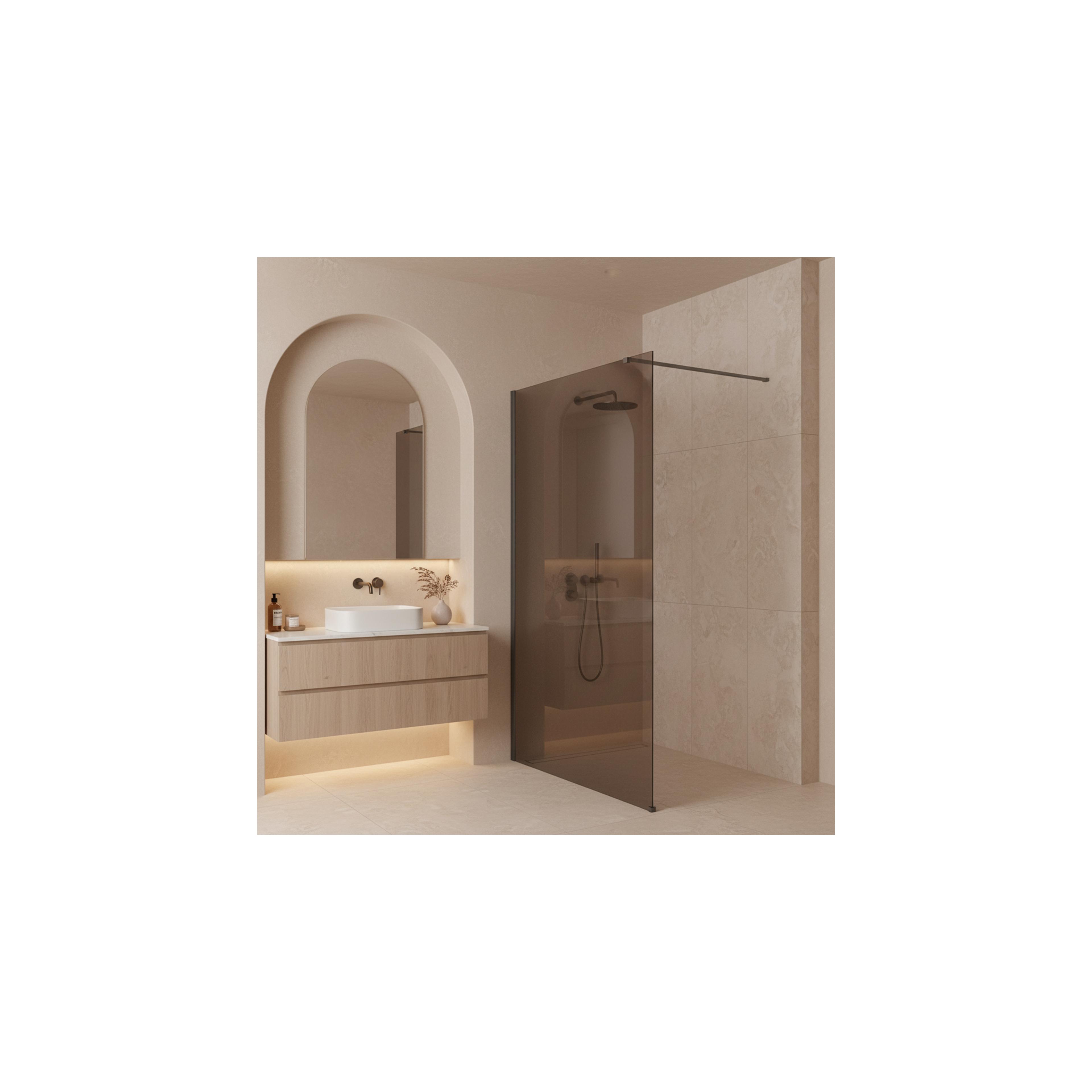 Duschwand Rea Flexi Brown / Titan 110