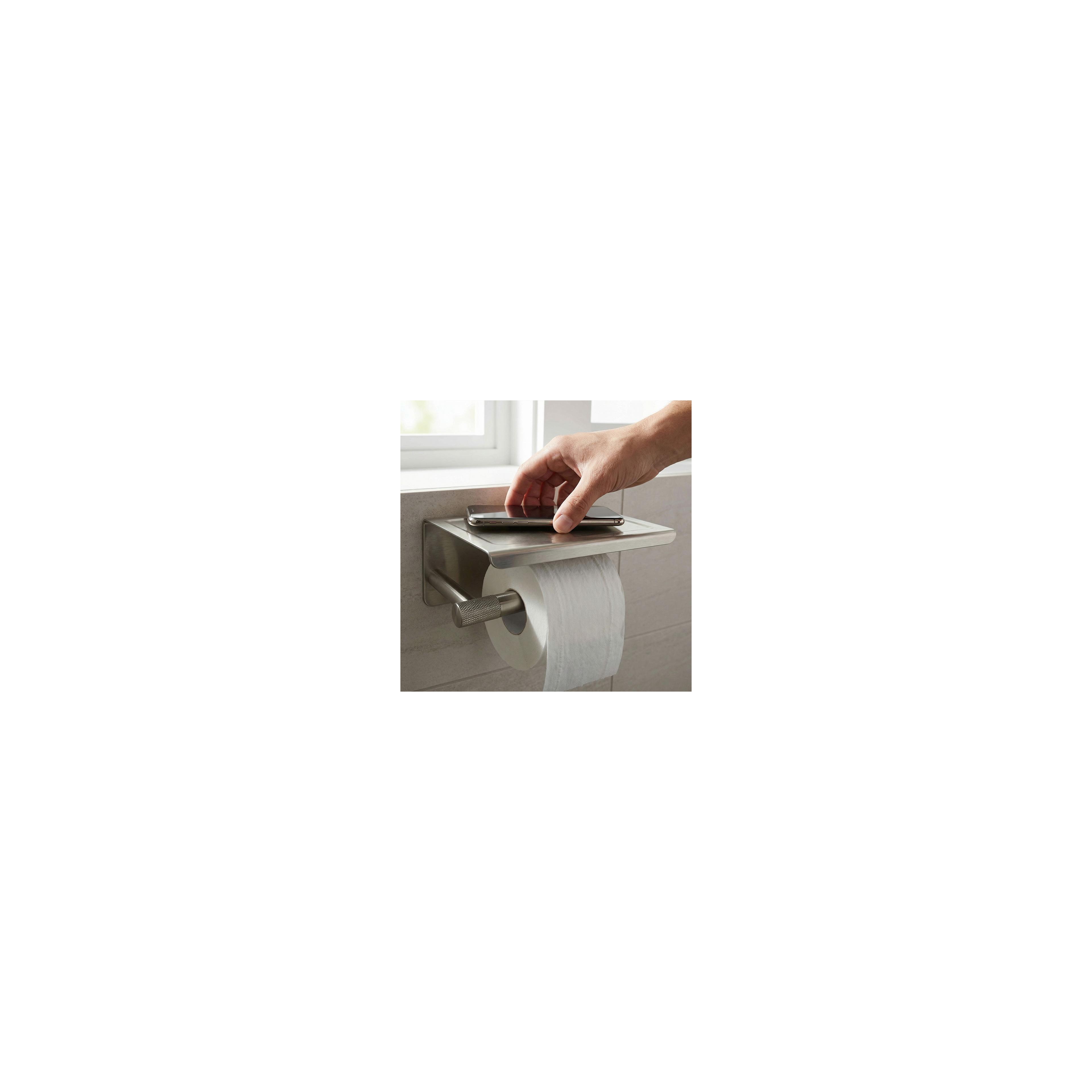 Toilettenpapierhalter mit Ablage 6613 Modern Nickel Brush