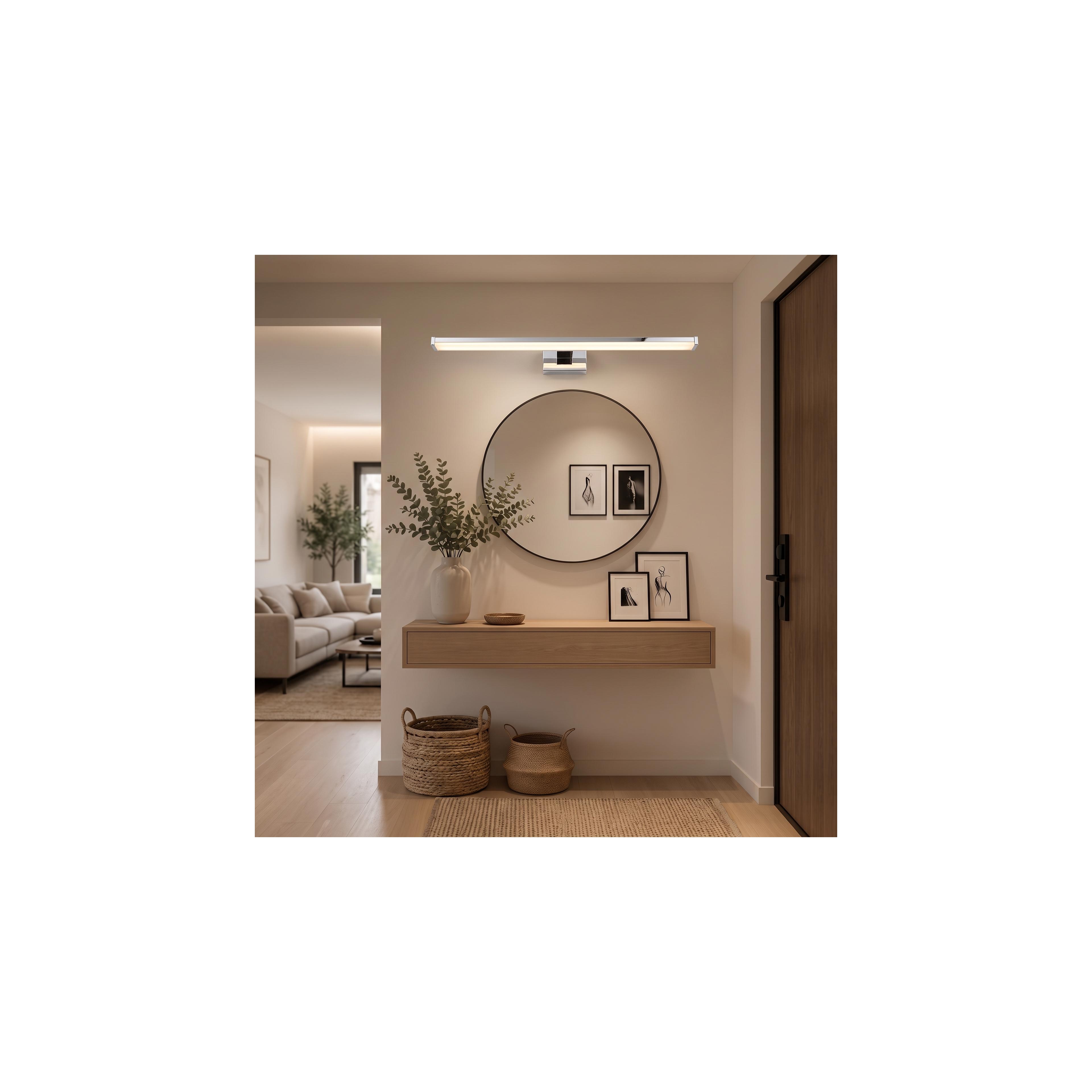 LED KYLPYHUONEEN SEINÄVALAISIN PEILIN YLLÄ 8W 40cm APP368-1W KROME