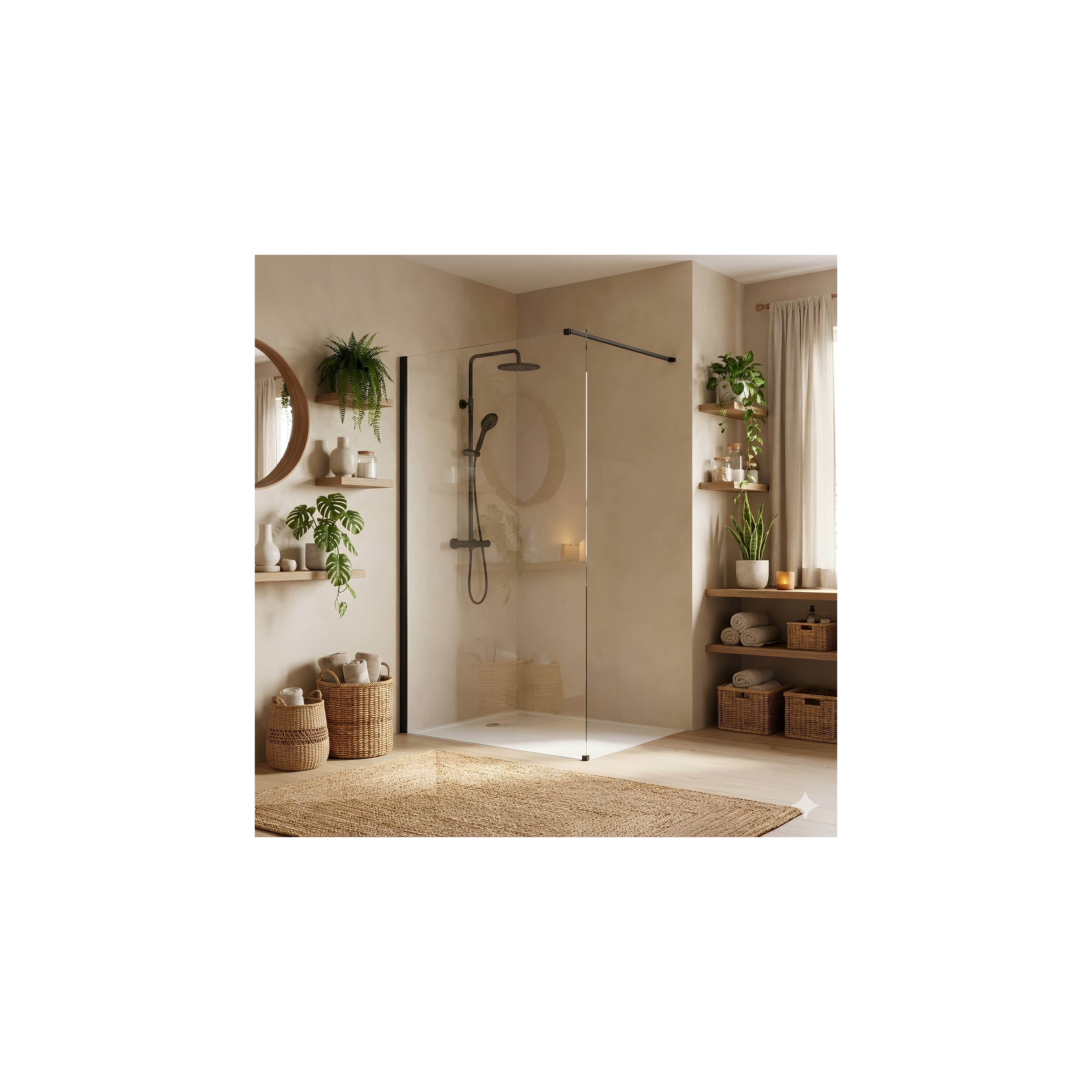 Tuš zaslon Rea Flexi Transparent / Black 100