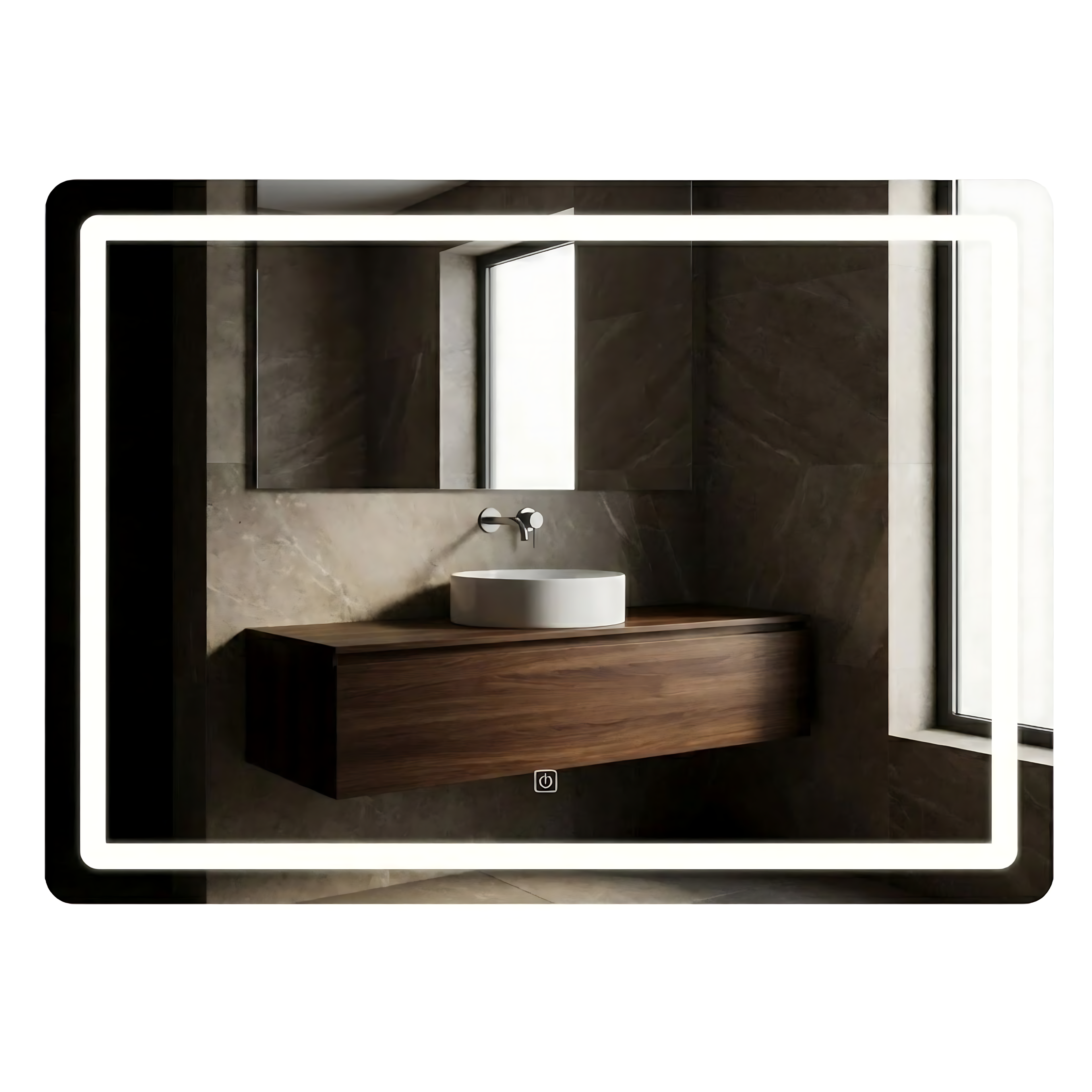 Spiegel LED 80x60cm P10407