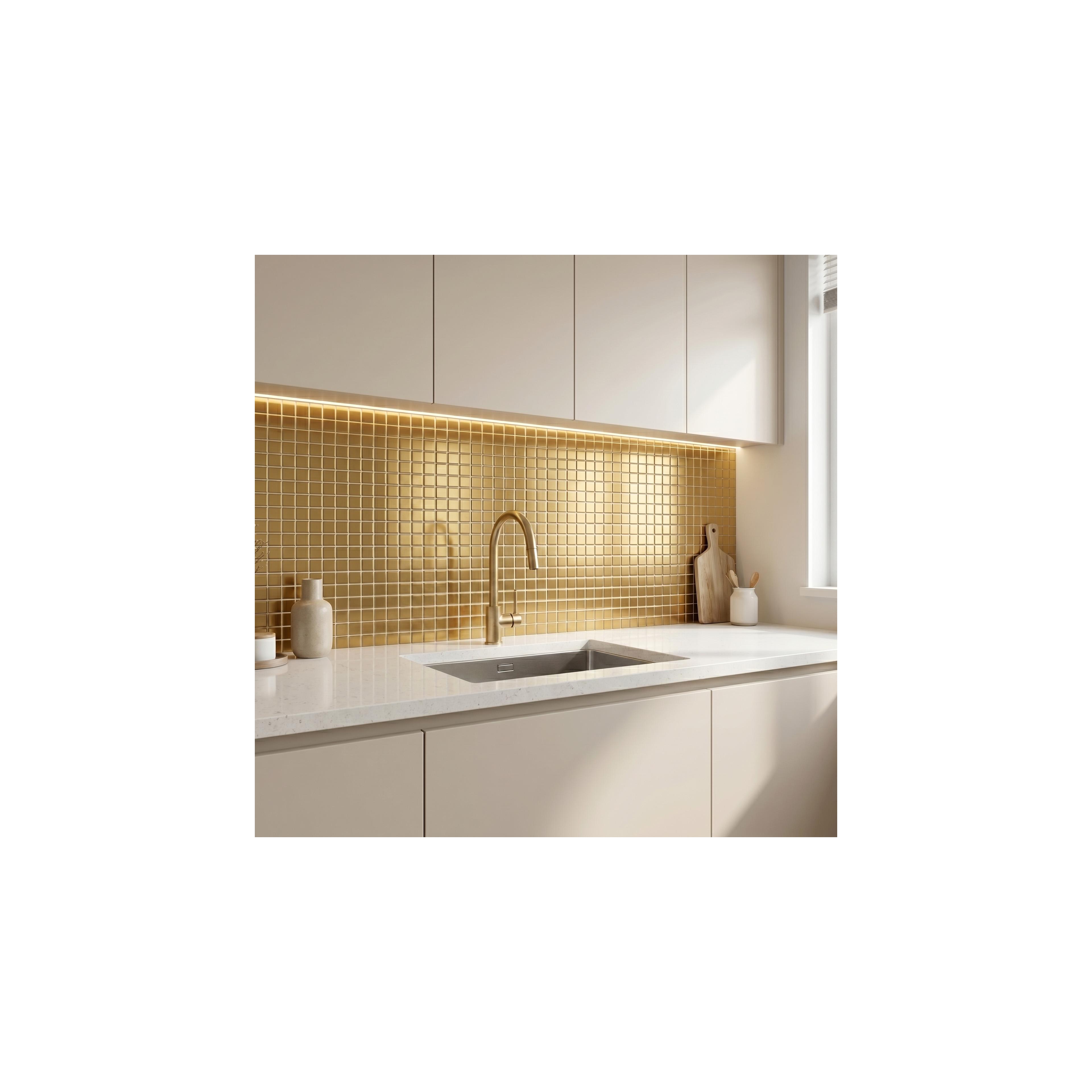 Mosaik Dekor P14014 30x30cm Gold Glass