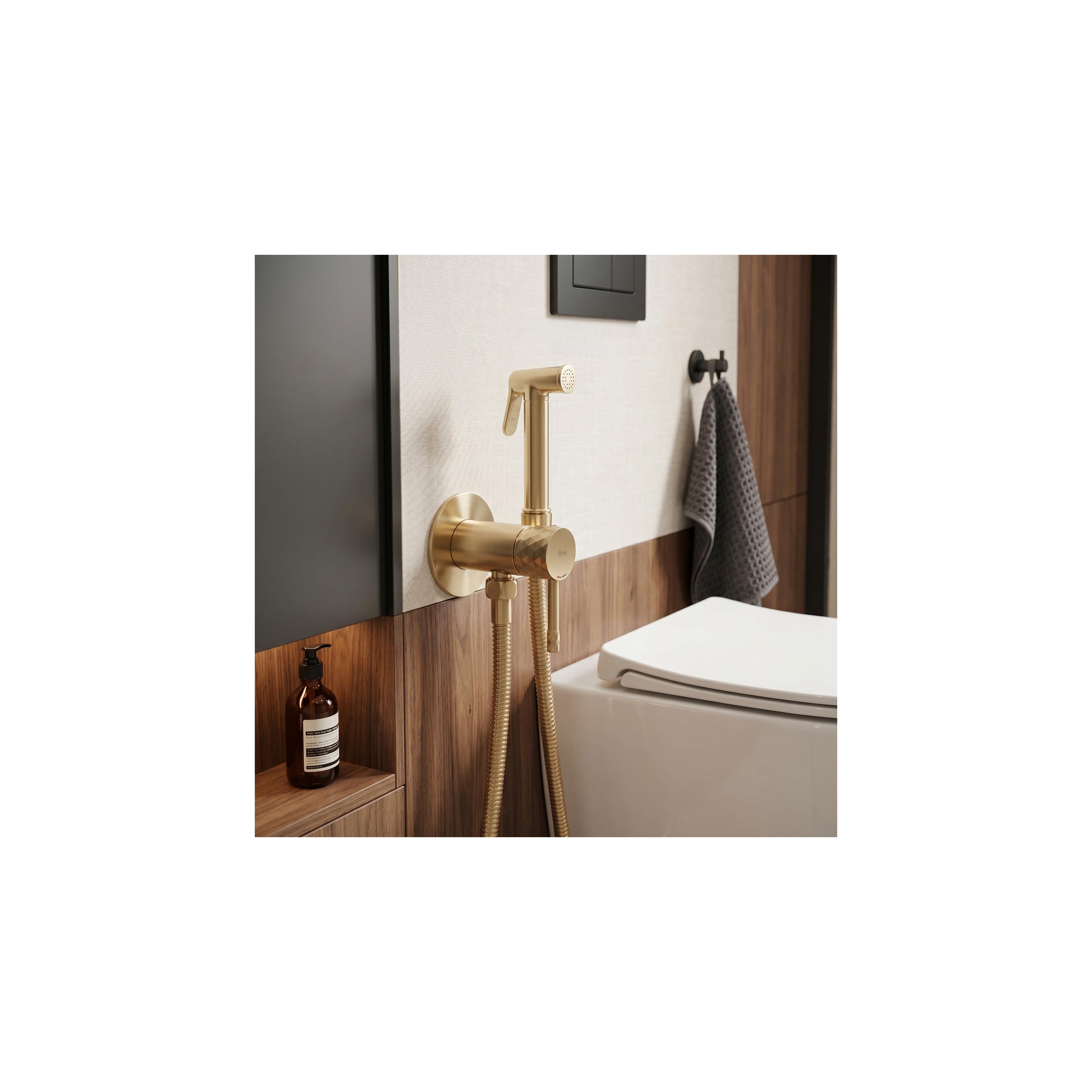 Bidetarmatur REA Lungo Loop Diamond Brush Gold