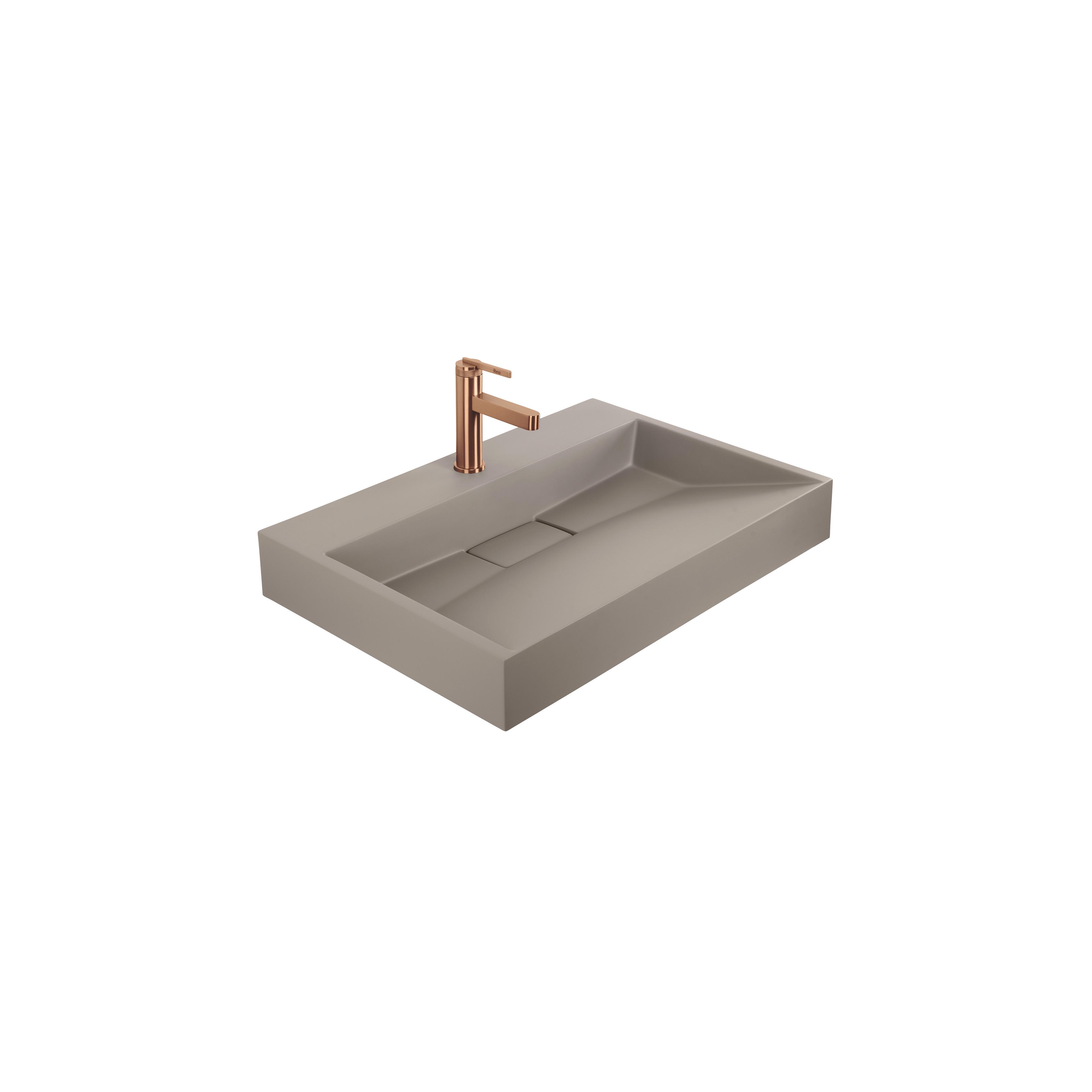Vasque en conglomérat Rea GOYA TAUPE 70CM + piètement