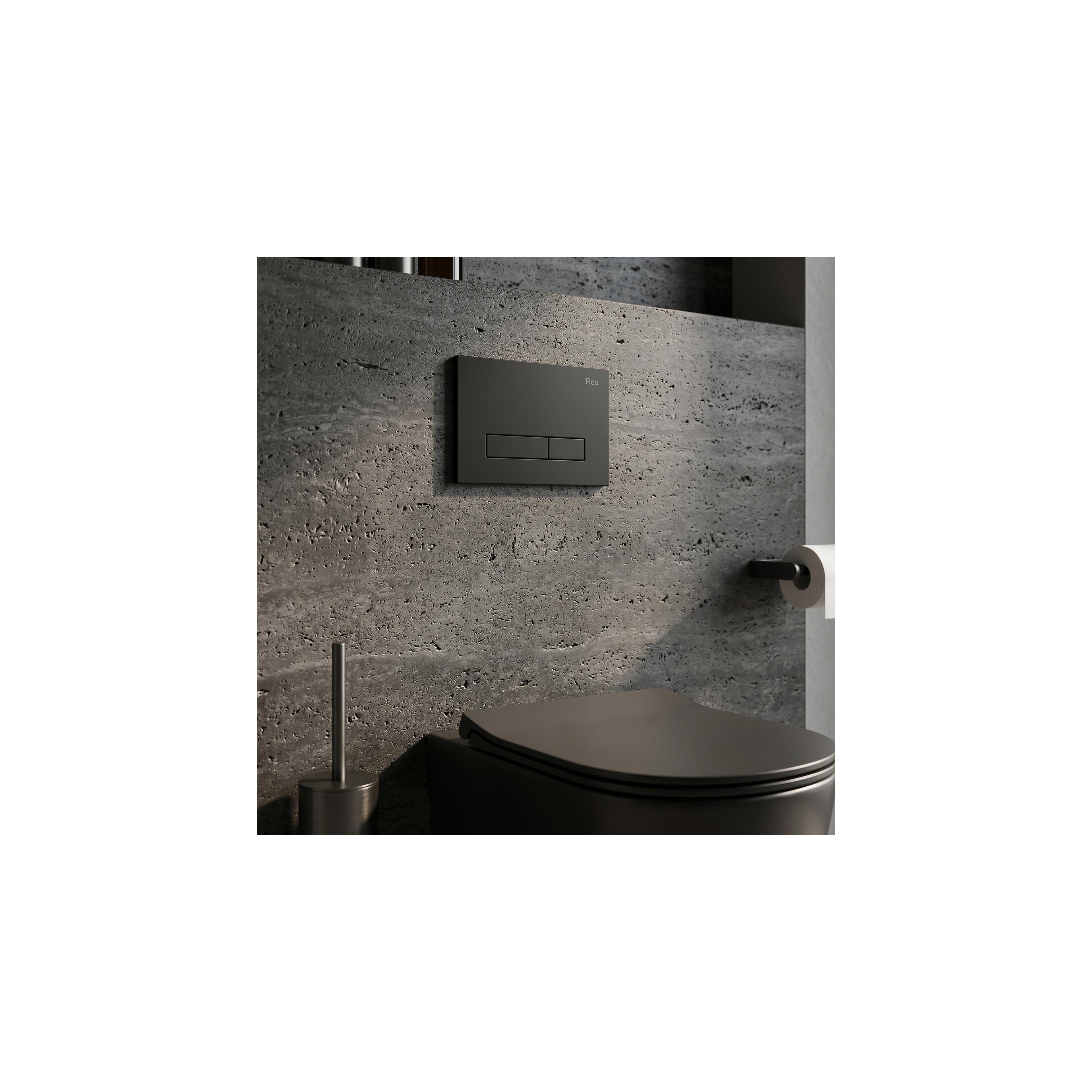 Gestell Unterputz-Set Slim 024N für WC-Becken mit HD-Taste Schwarz