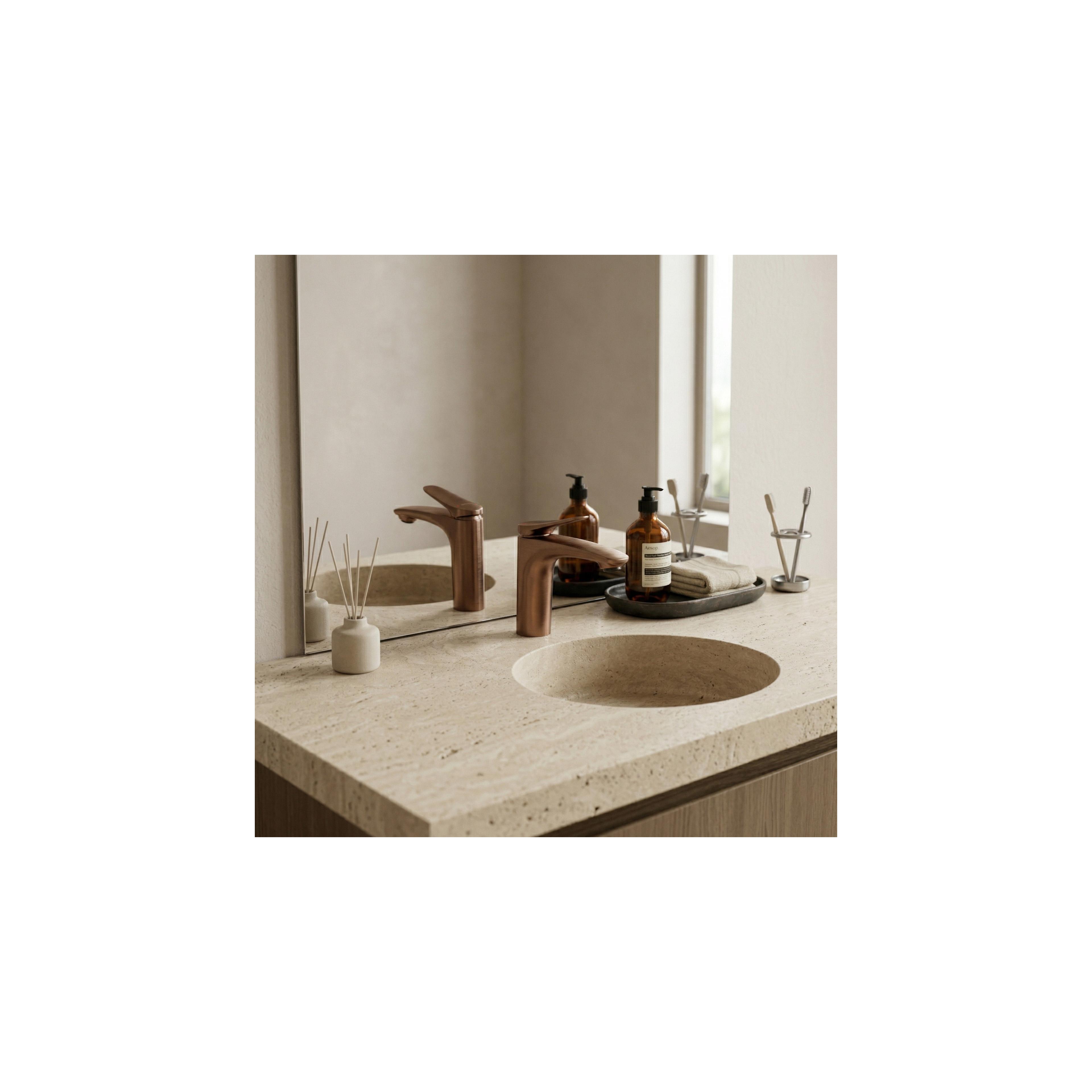 Tvättställsblandare PREMIUM REA Vision Copper Brush Low