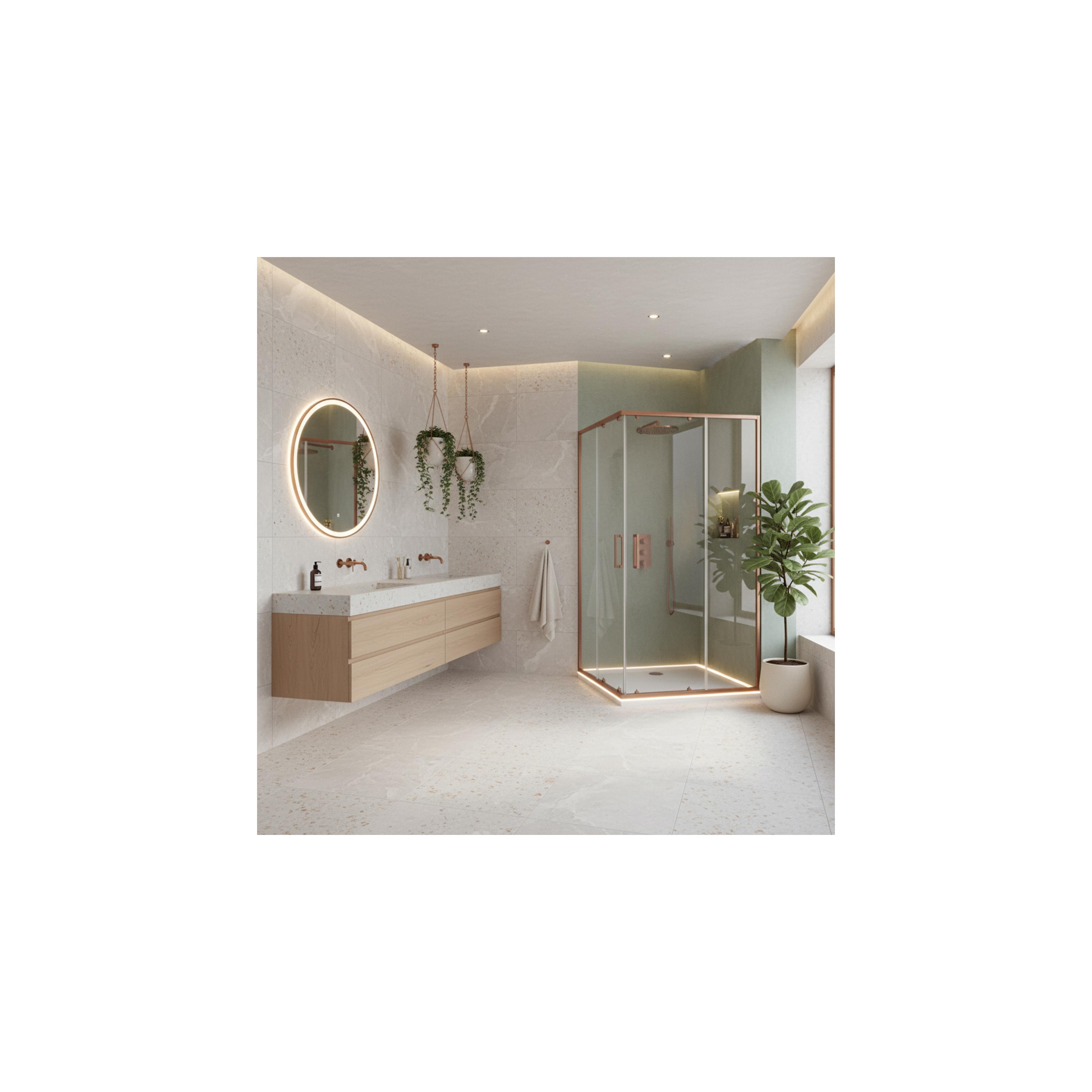 Duschkabine Rea City 80x100 Brush Copper