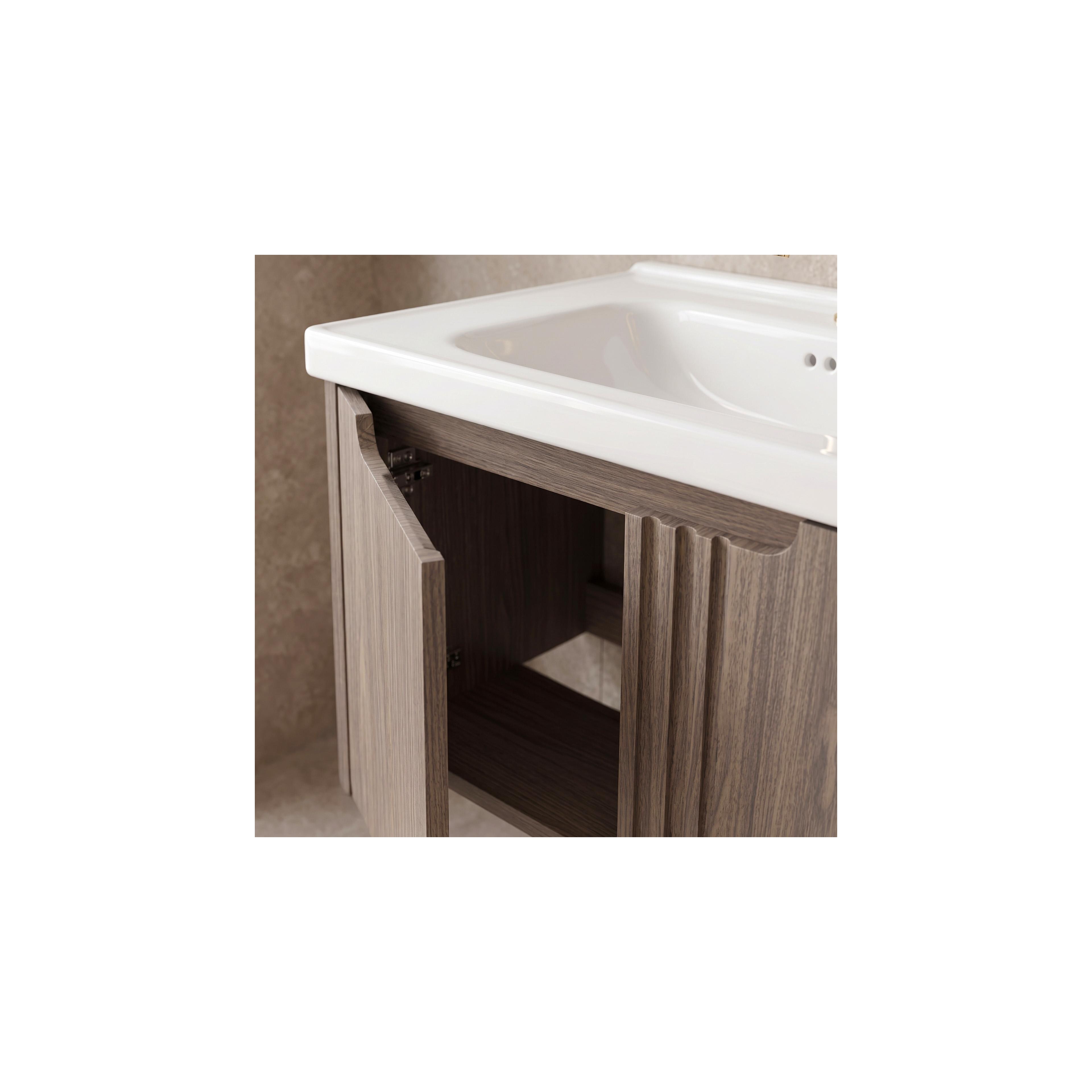Bathroom vanity unit with sink Rea DB86-60L-1 Dark 60cm