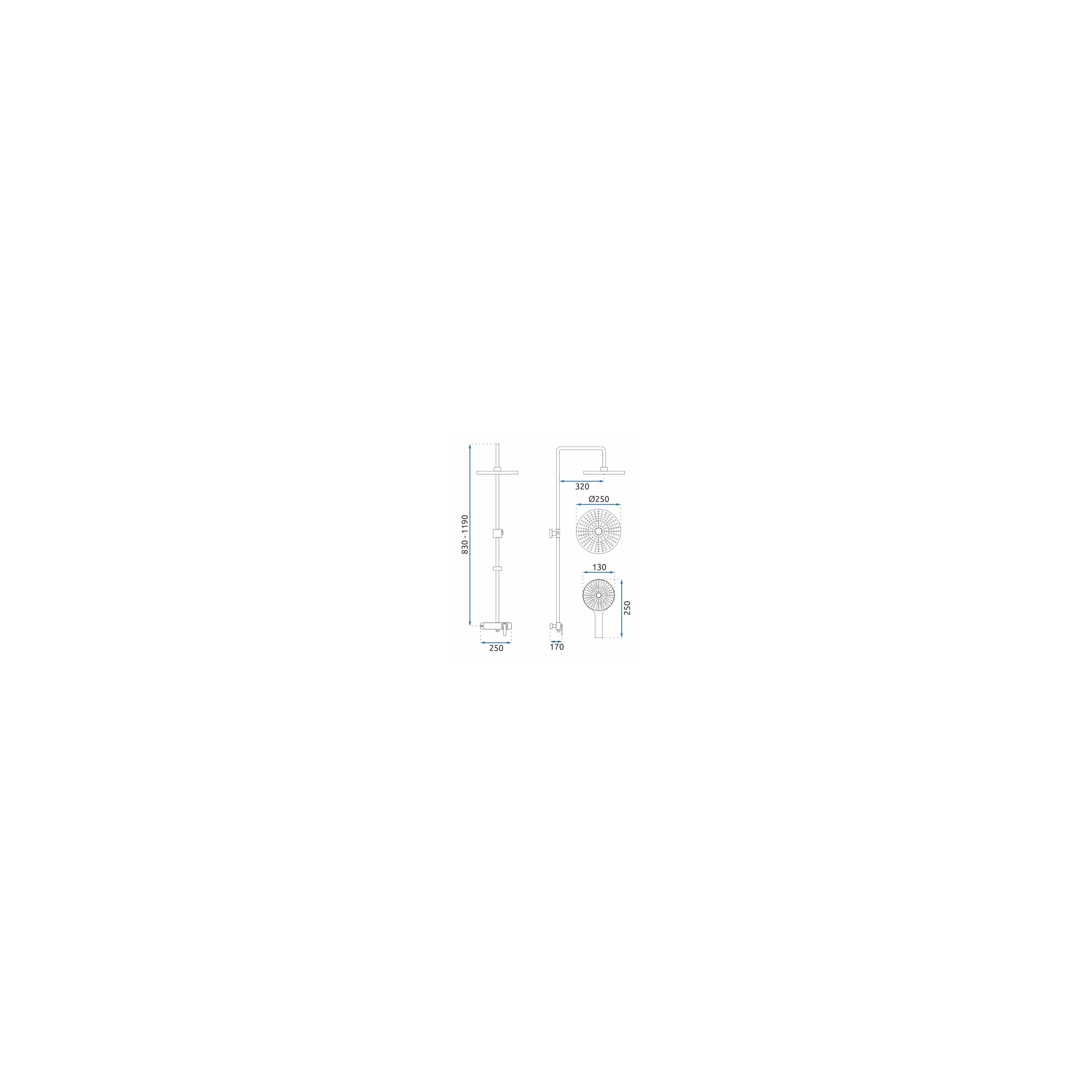 Shower set REA REBEL CHROME