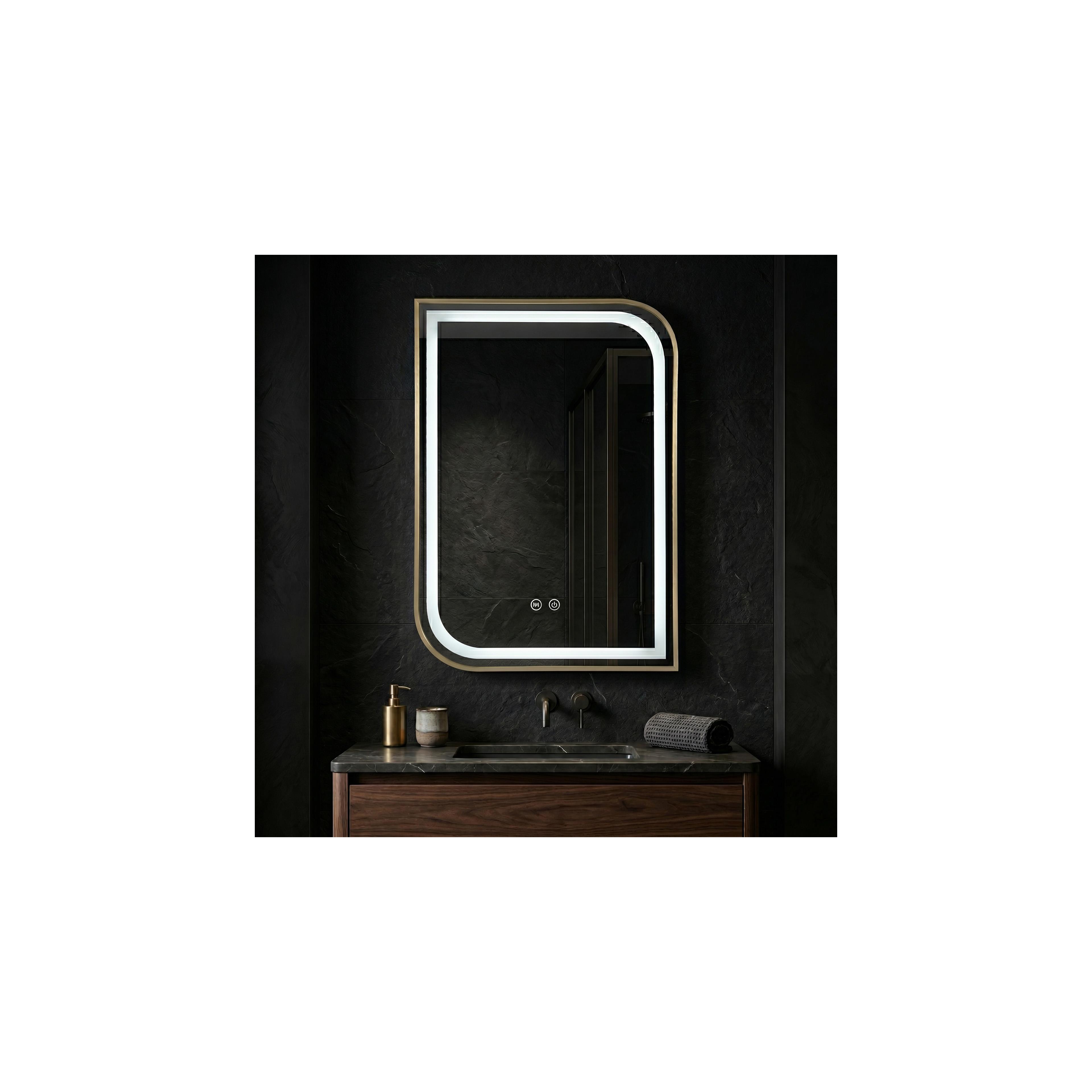 Зеркало LED ZONE 80X60  GOLD BRUSH