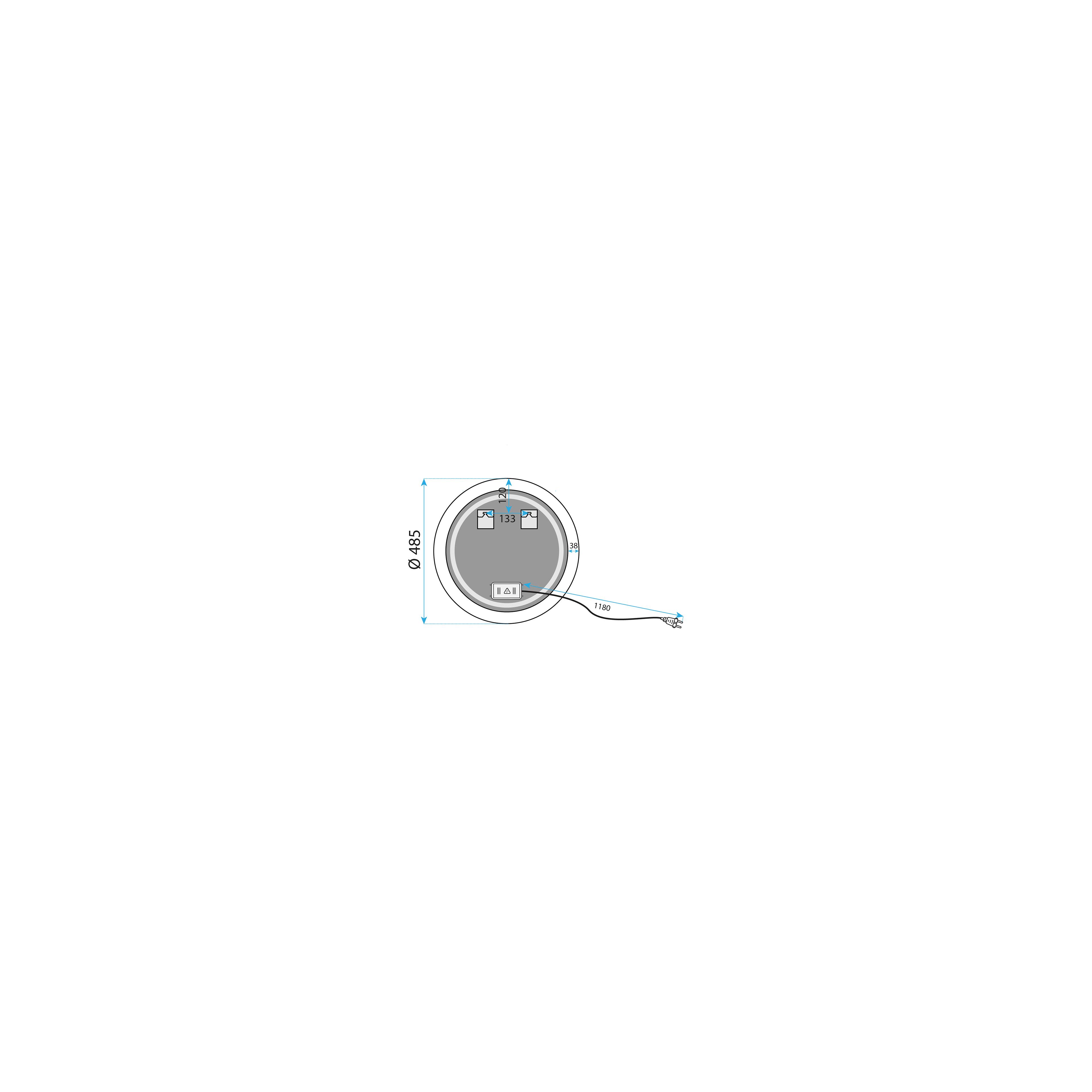 Specchio da parete a LED YH-BL-1 50 cm