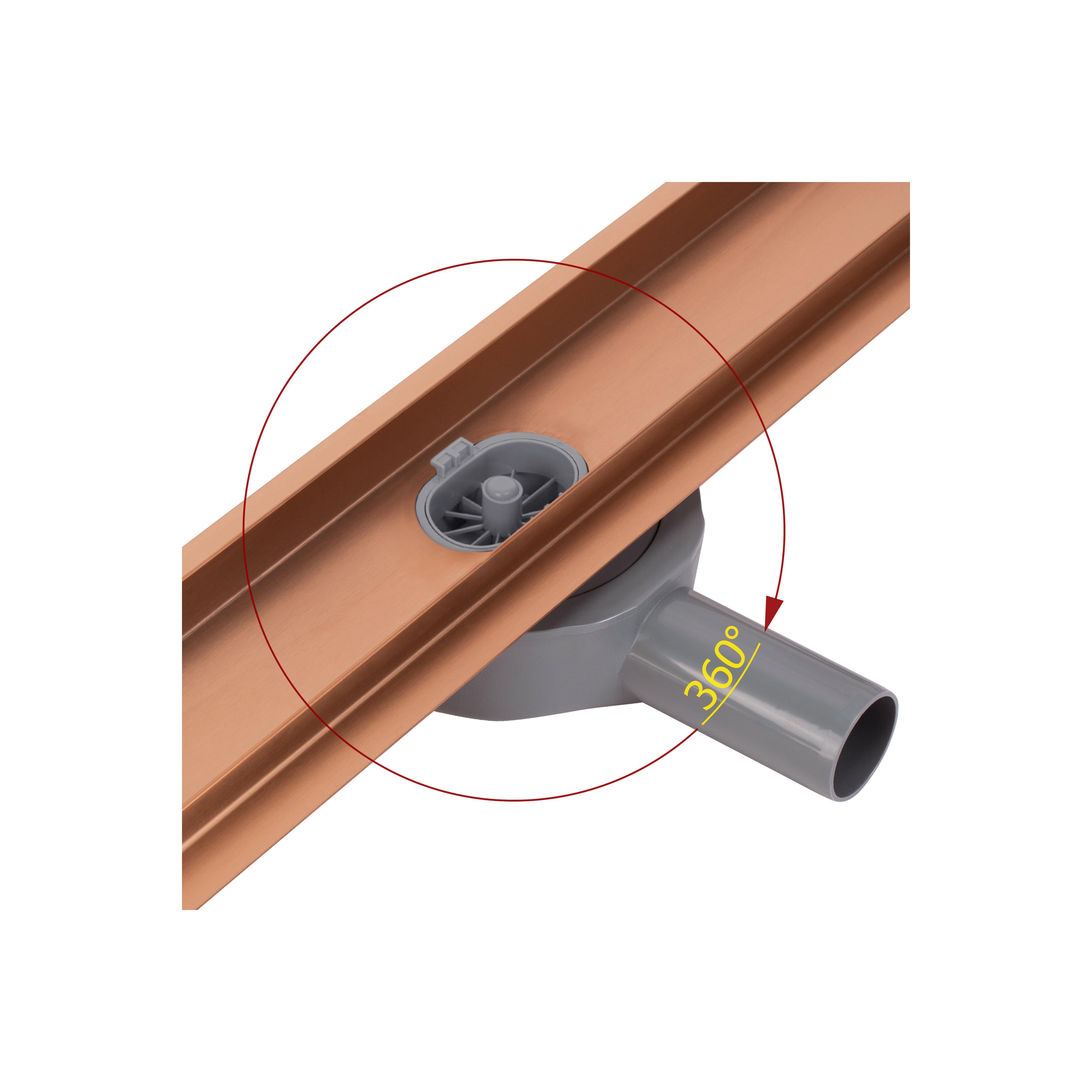 Scarico lineare REA Neox pro Brush Copper 100