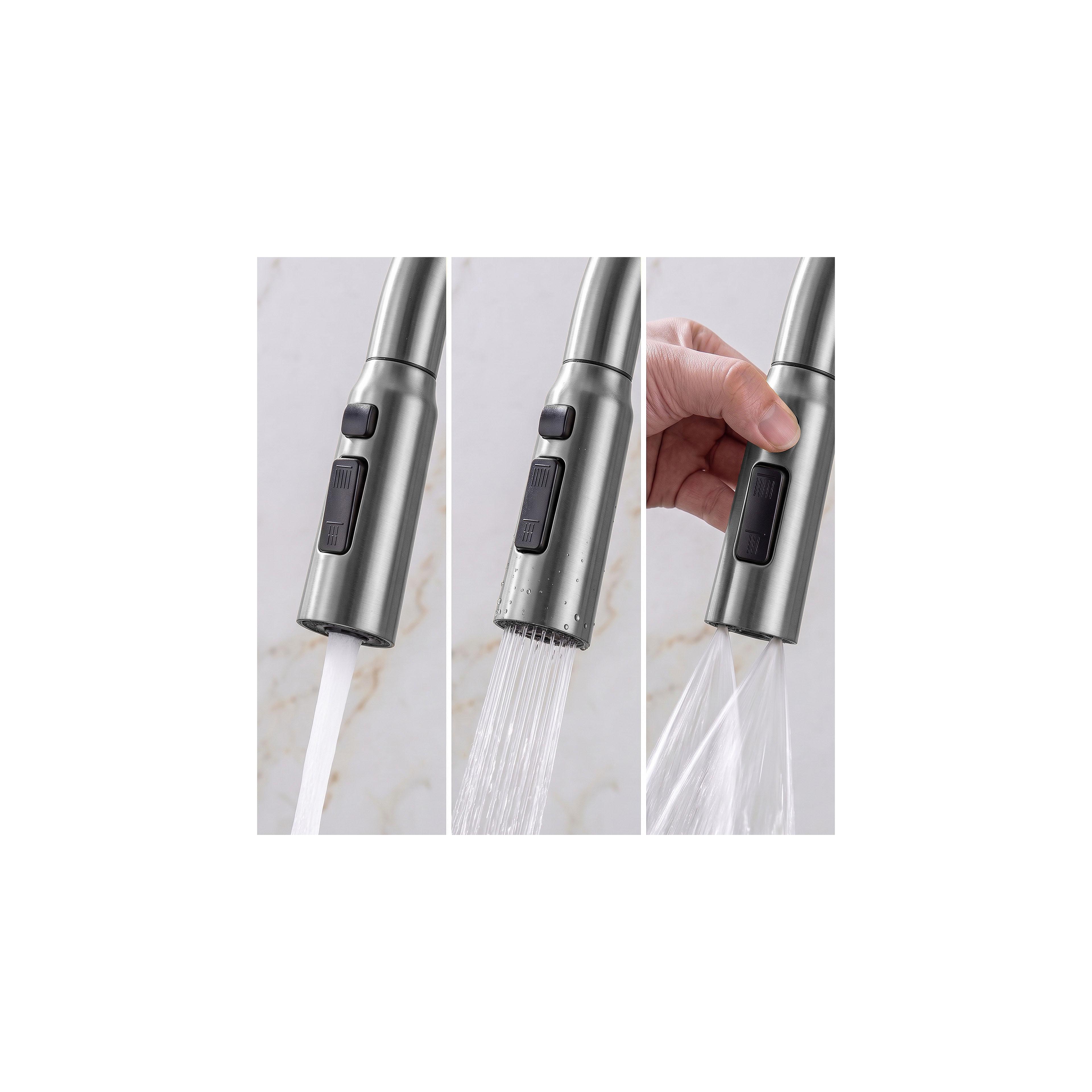 Multifunktionale 10-in-1-Stahlspüle REA Alonzo Brush Nickel