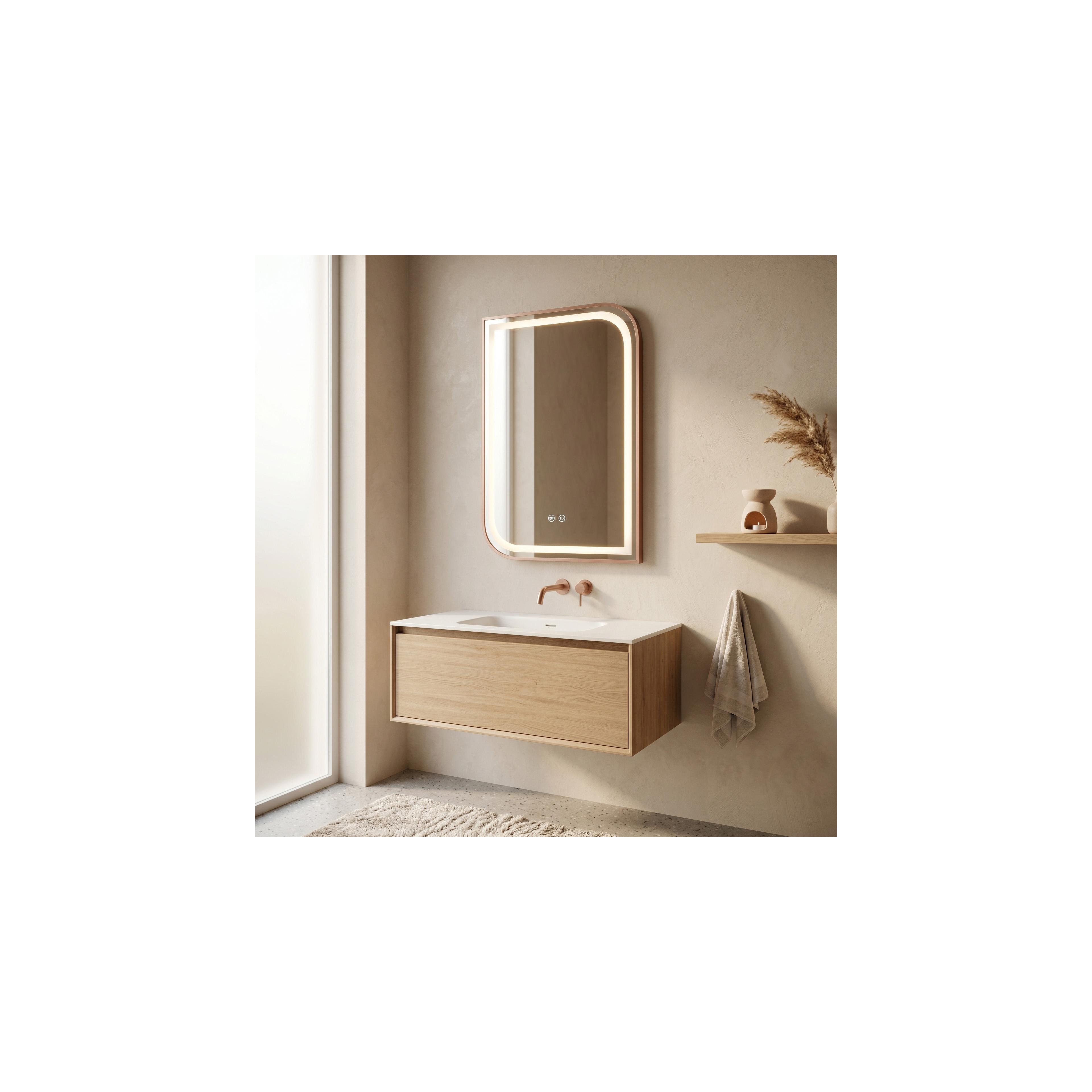 Зеркало LED ZONE 70x50 BRUSH ROSE GOLD