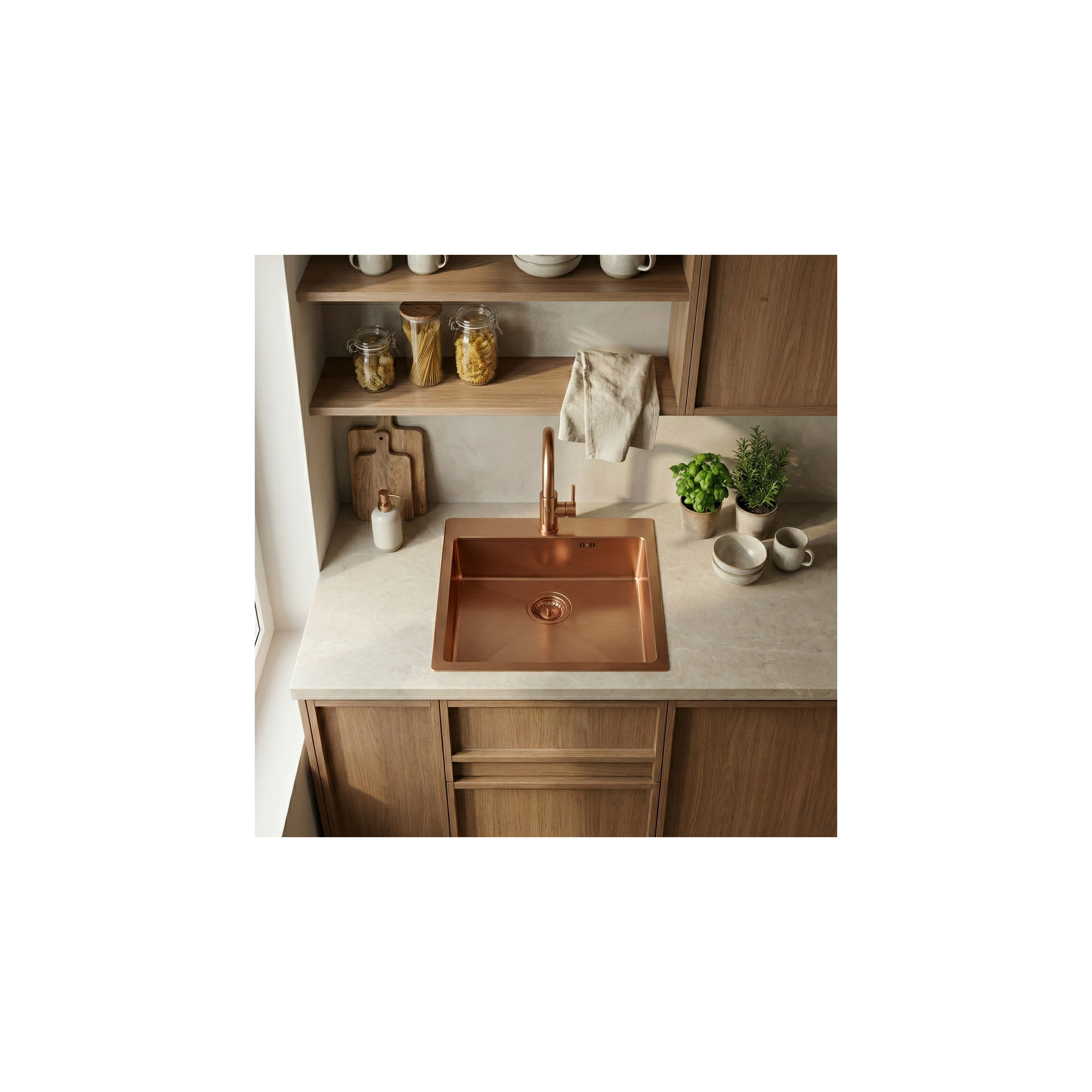 Edelstahlspüle Leo 50 BRUSH COPPER