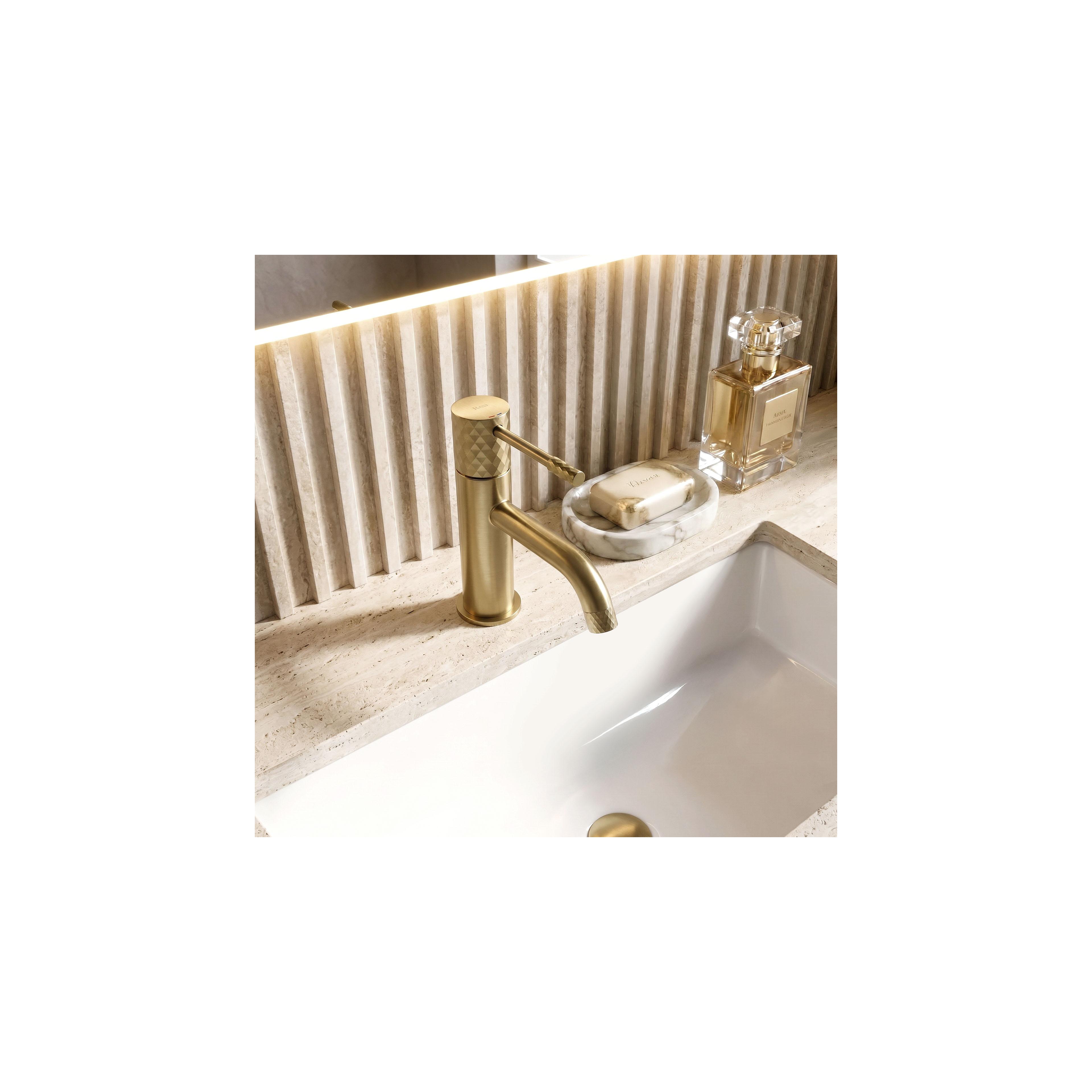 Robinet de lavabo Rea Lungo Diamond Brush Gold