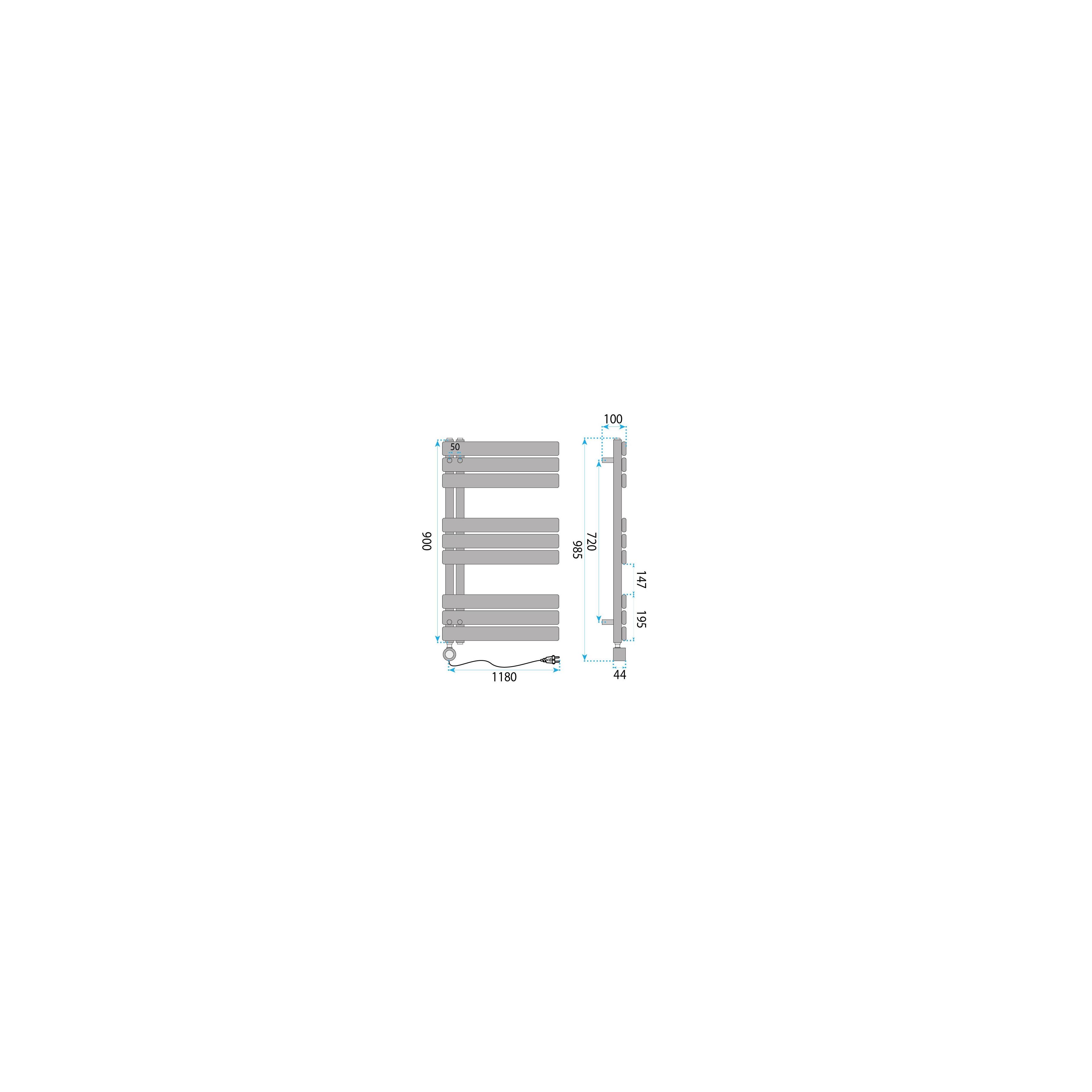 Electric Radiator Rea Marvo 90x50cm Black