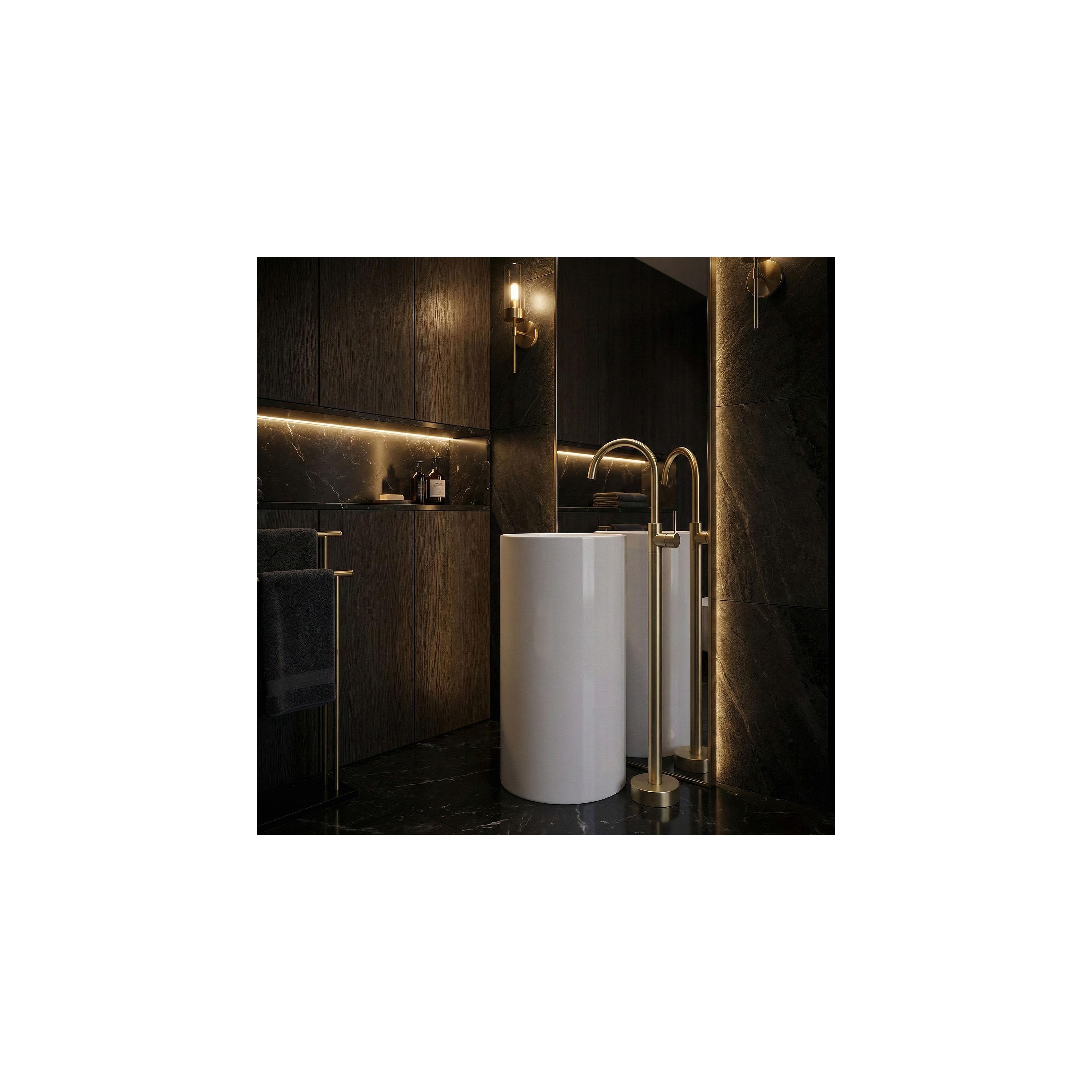 Basin mixer Rea Lungo Brush Gold