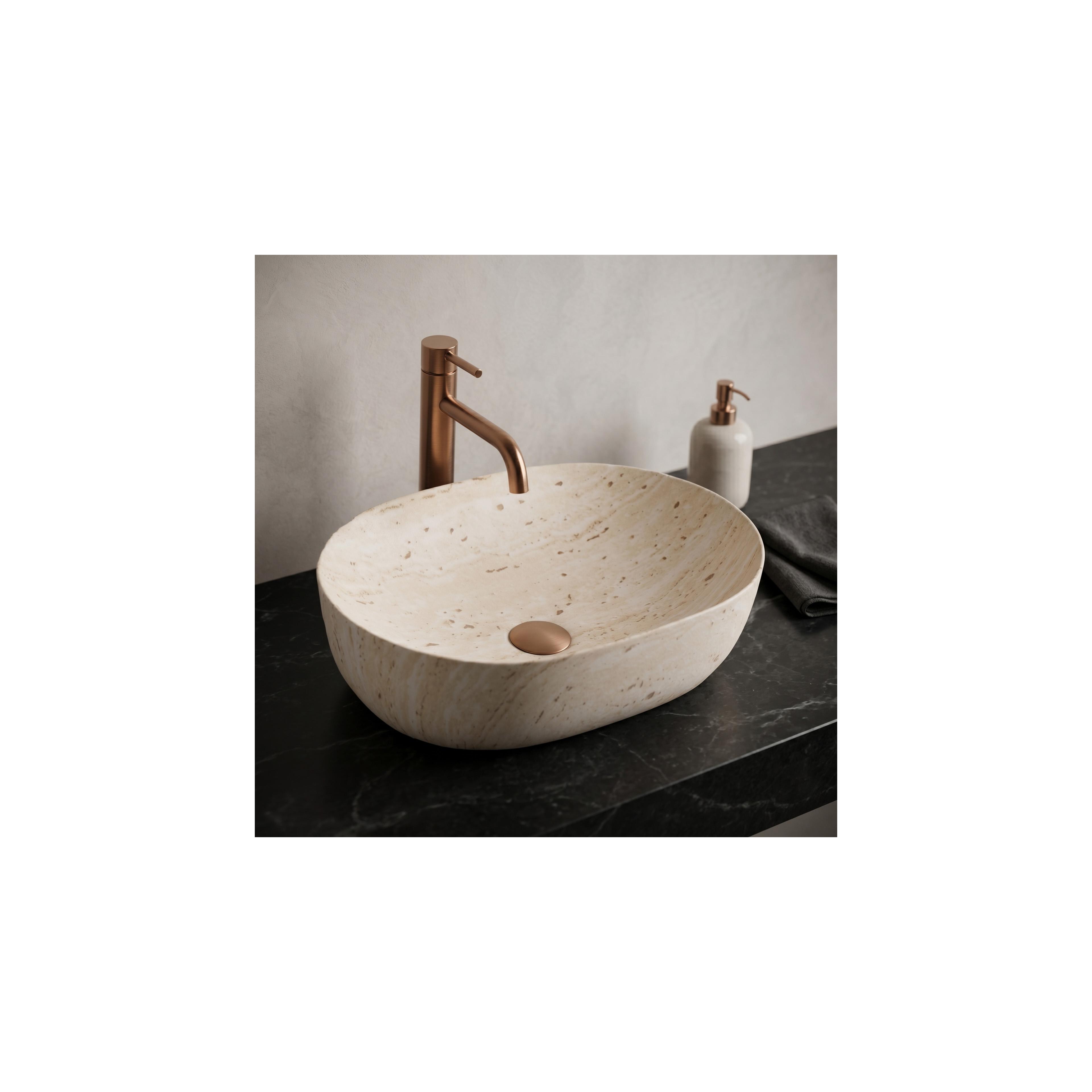 Aufsatzwaschbecken Rea Amelia Travertine Classic 48