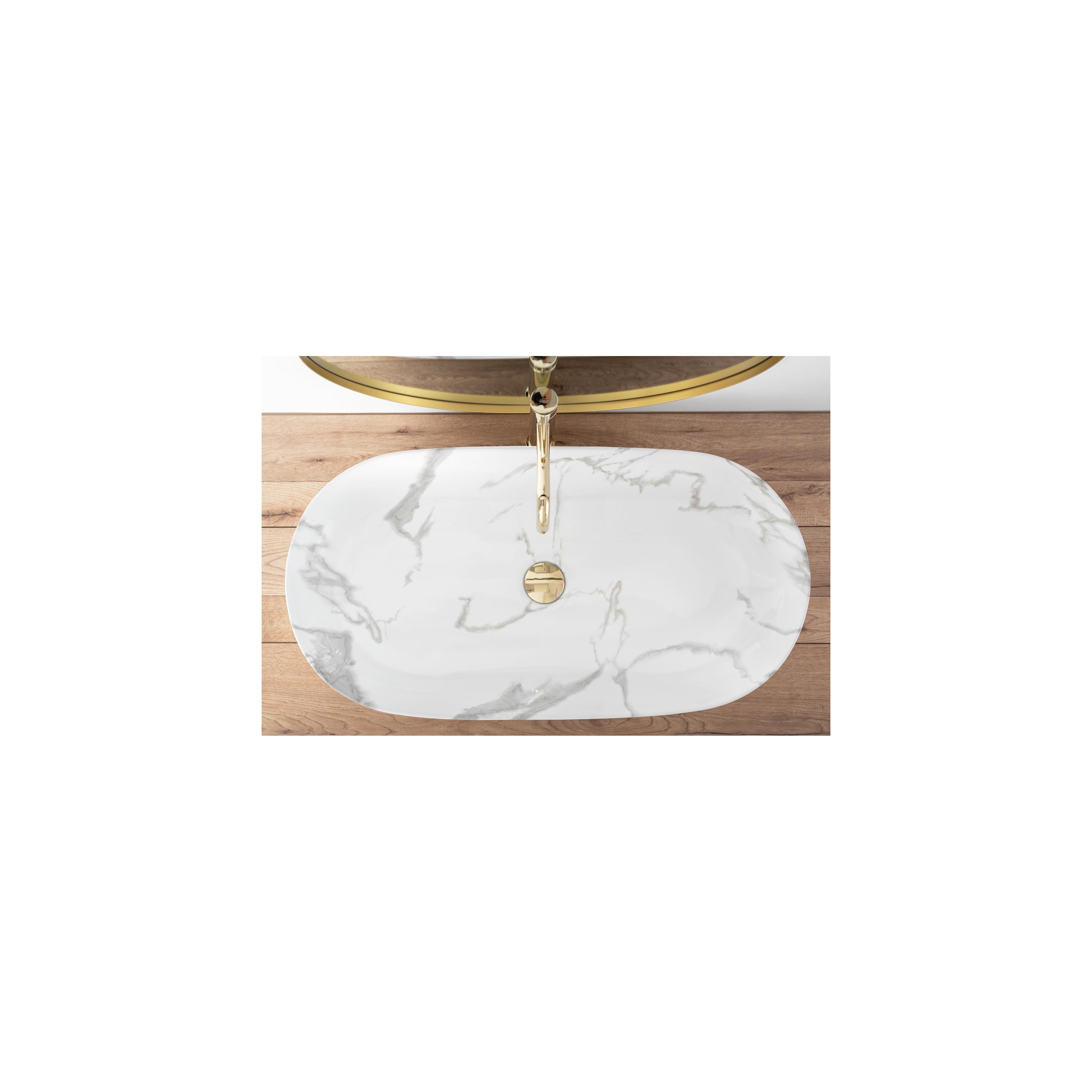 Aufsatzwaschbecken REA CLEO 81 Shiny Marmo