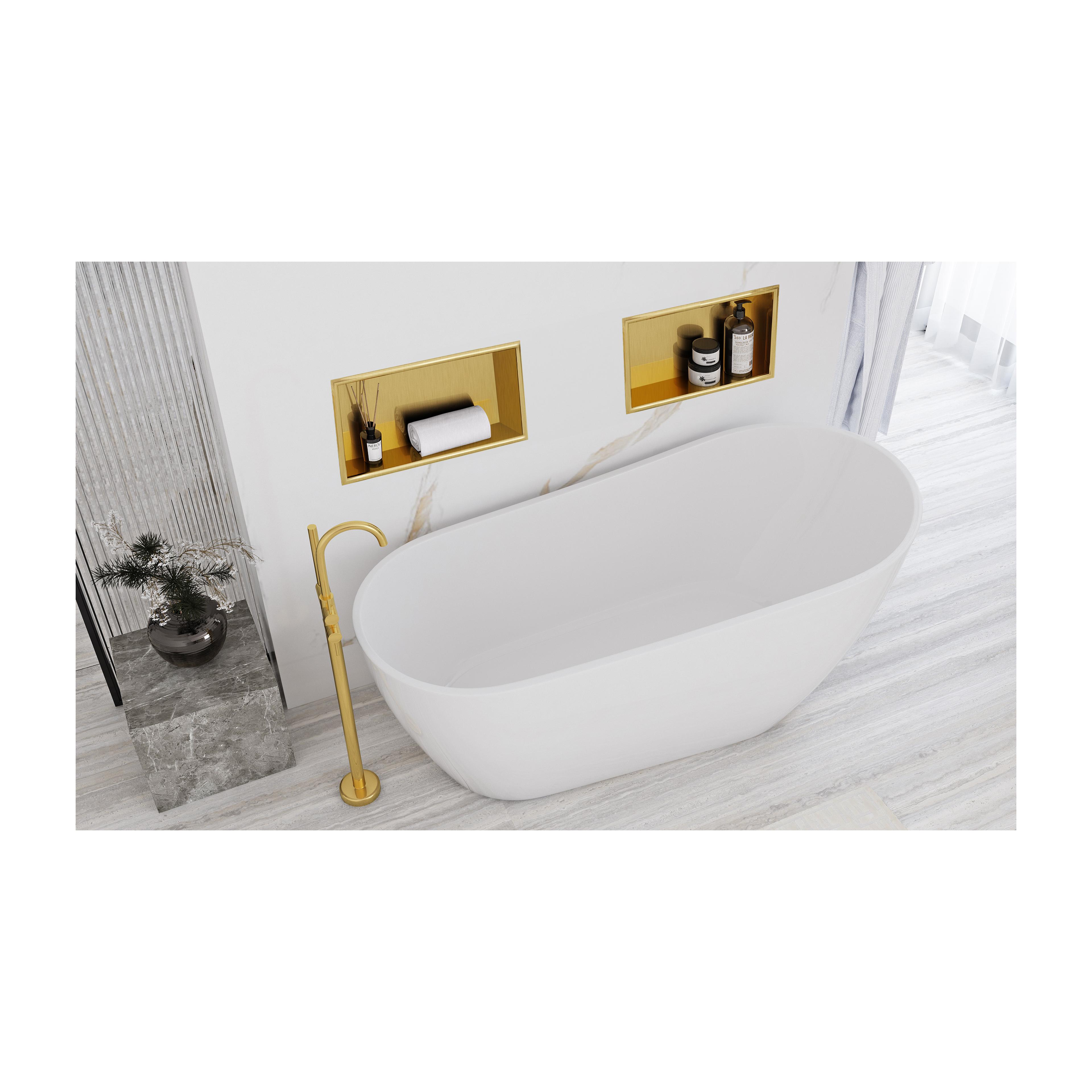 bathroom shelf 30x45 gold brush