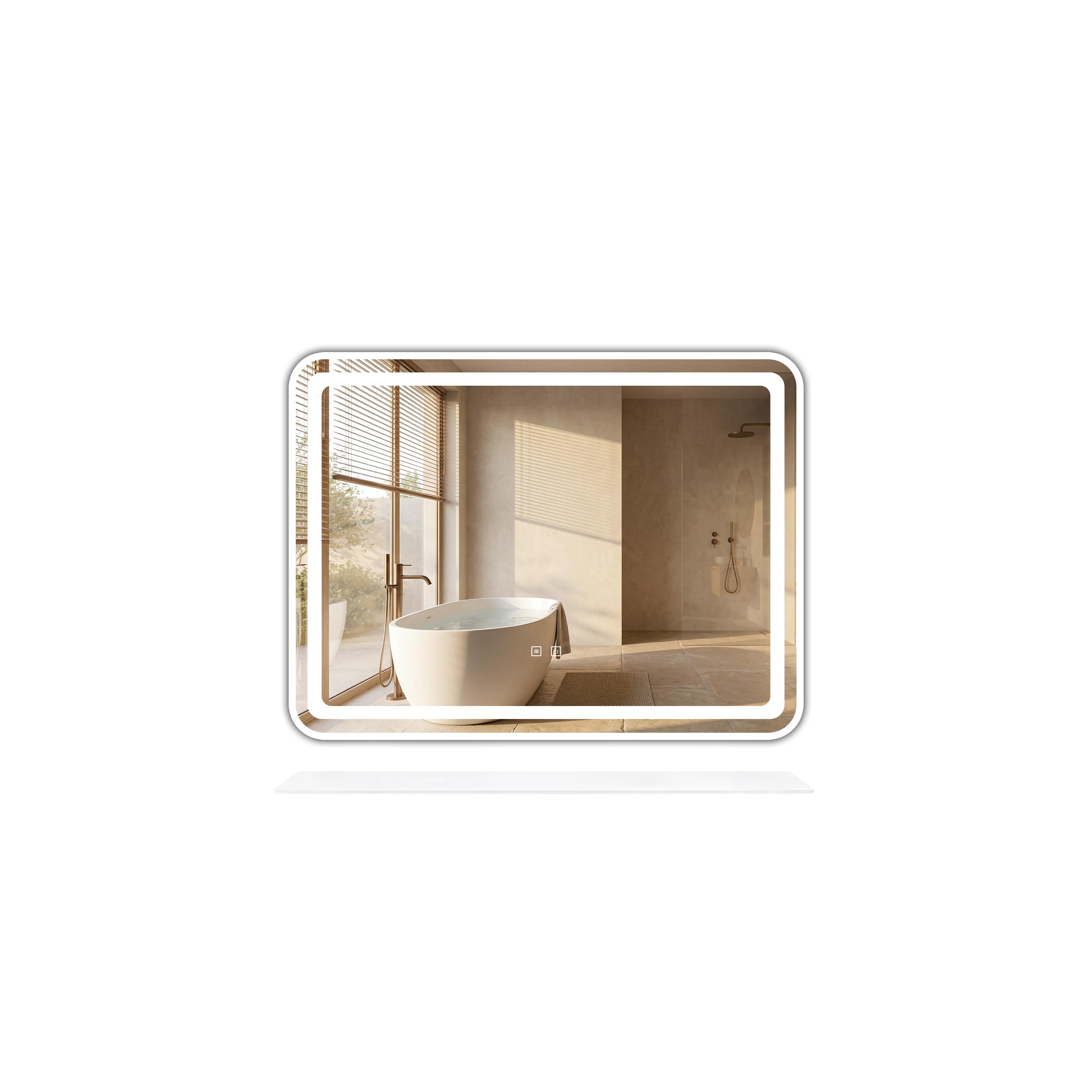 LED sieninis veidrodis su lentyna 80x60 cm L-8060