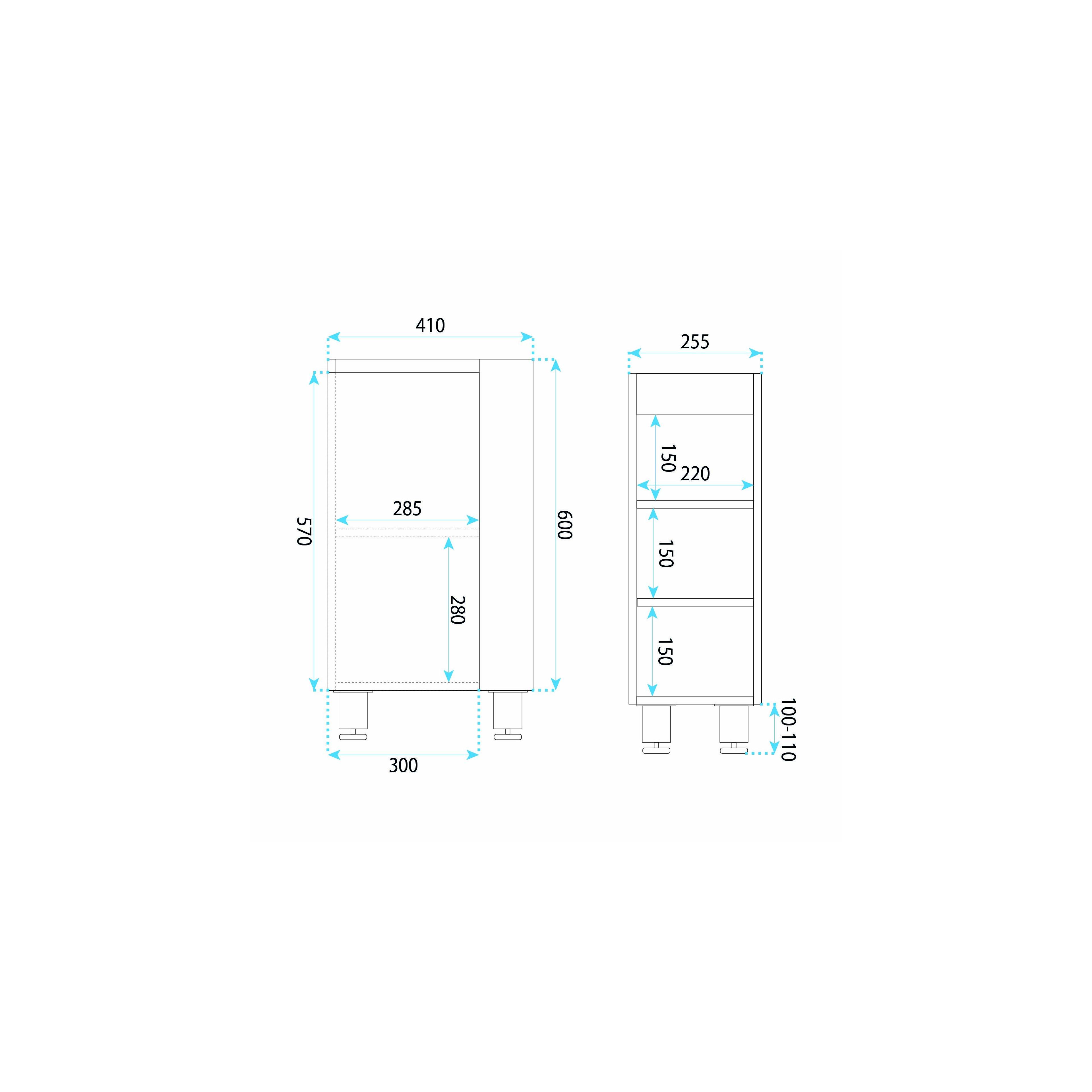 Badezimmerschrank mit Waschbecken REA Astra 43cm