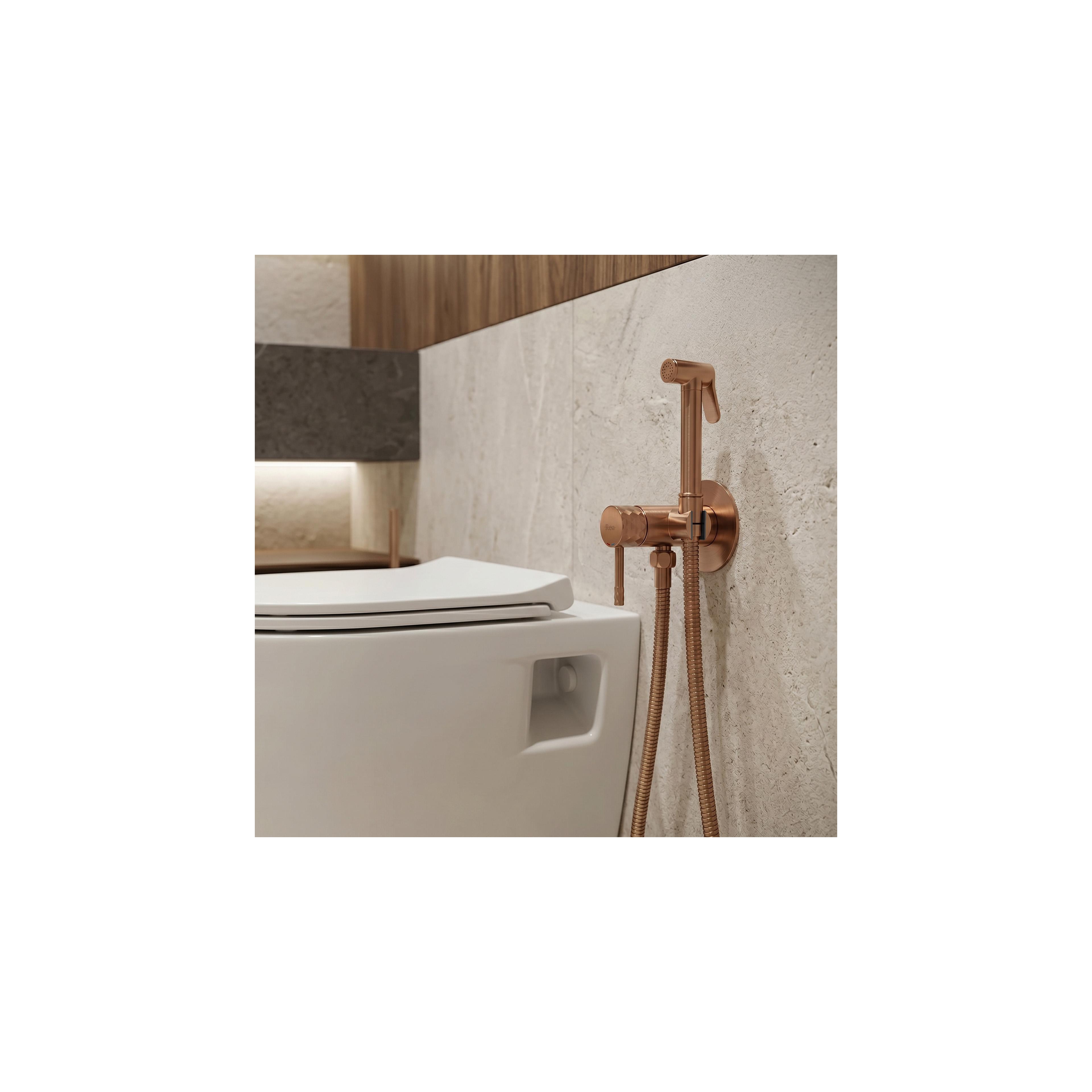 Bidetarmatur REA Lungo Loop Diamond Brush Copper
