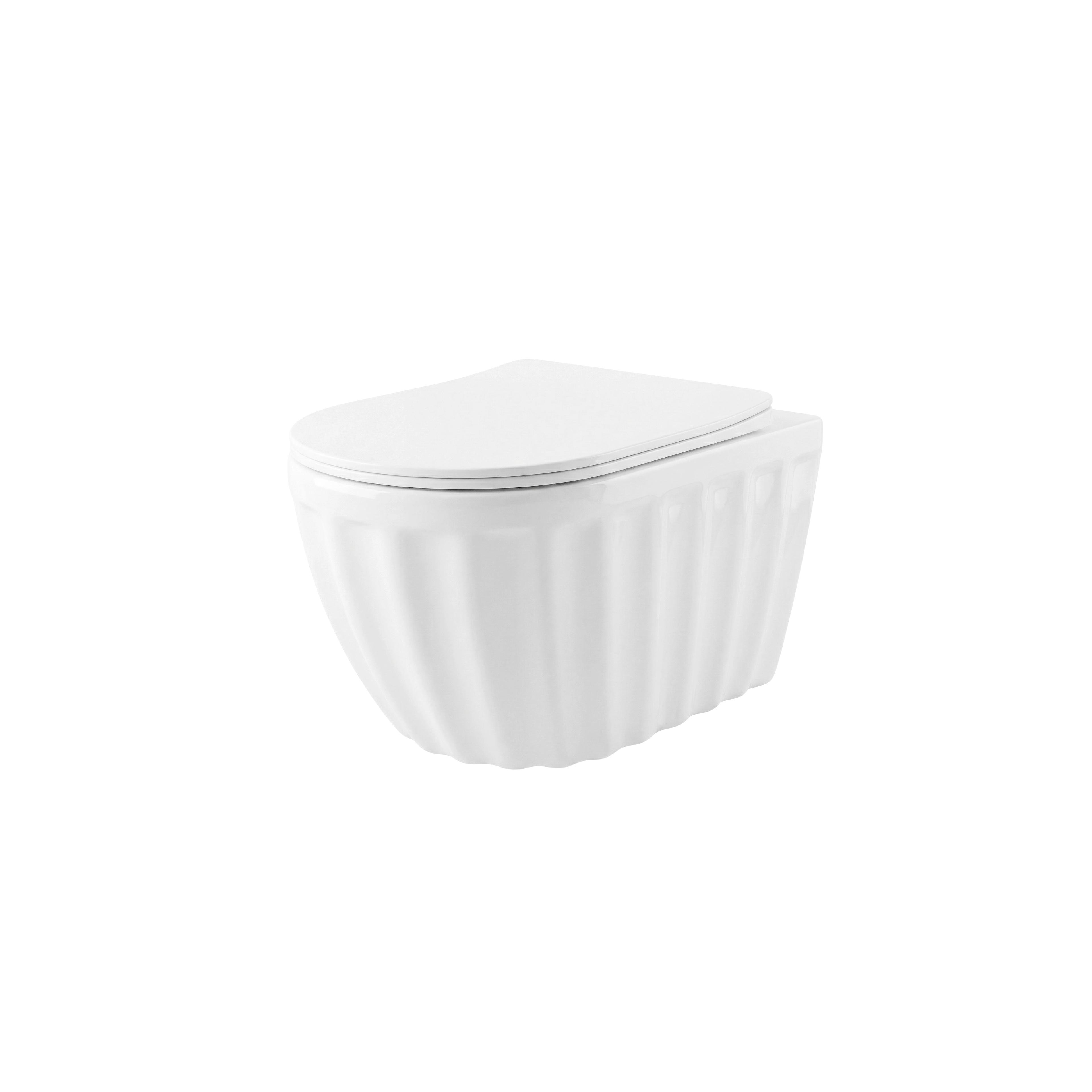 Set: Wandhängendes WC + Aufsatzwaschbecken Rea Duo White