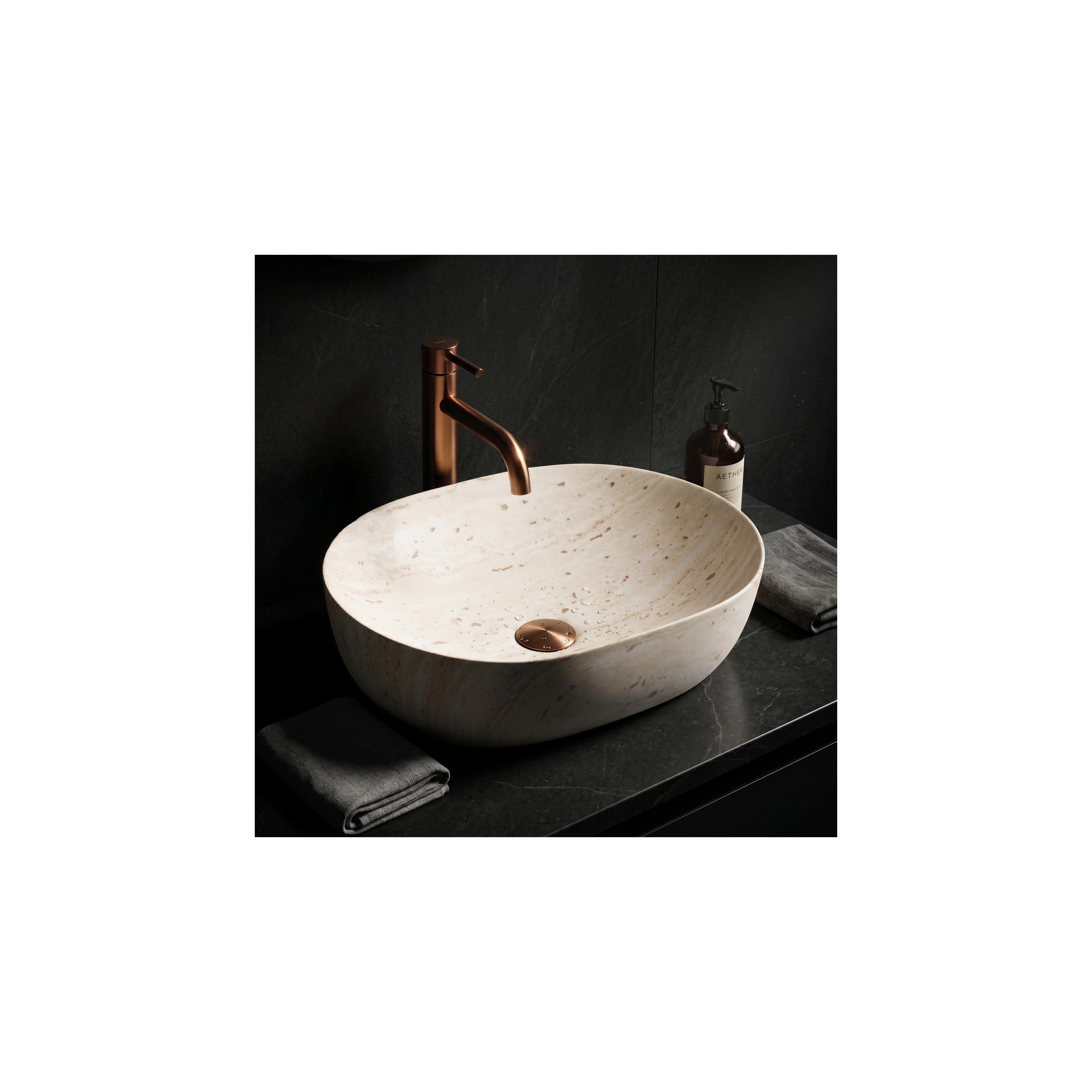 Aufsatzwaschbecken Rea Amelia Travertine Classic 48