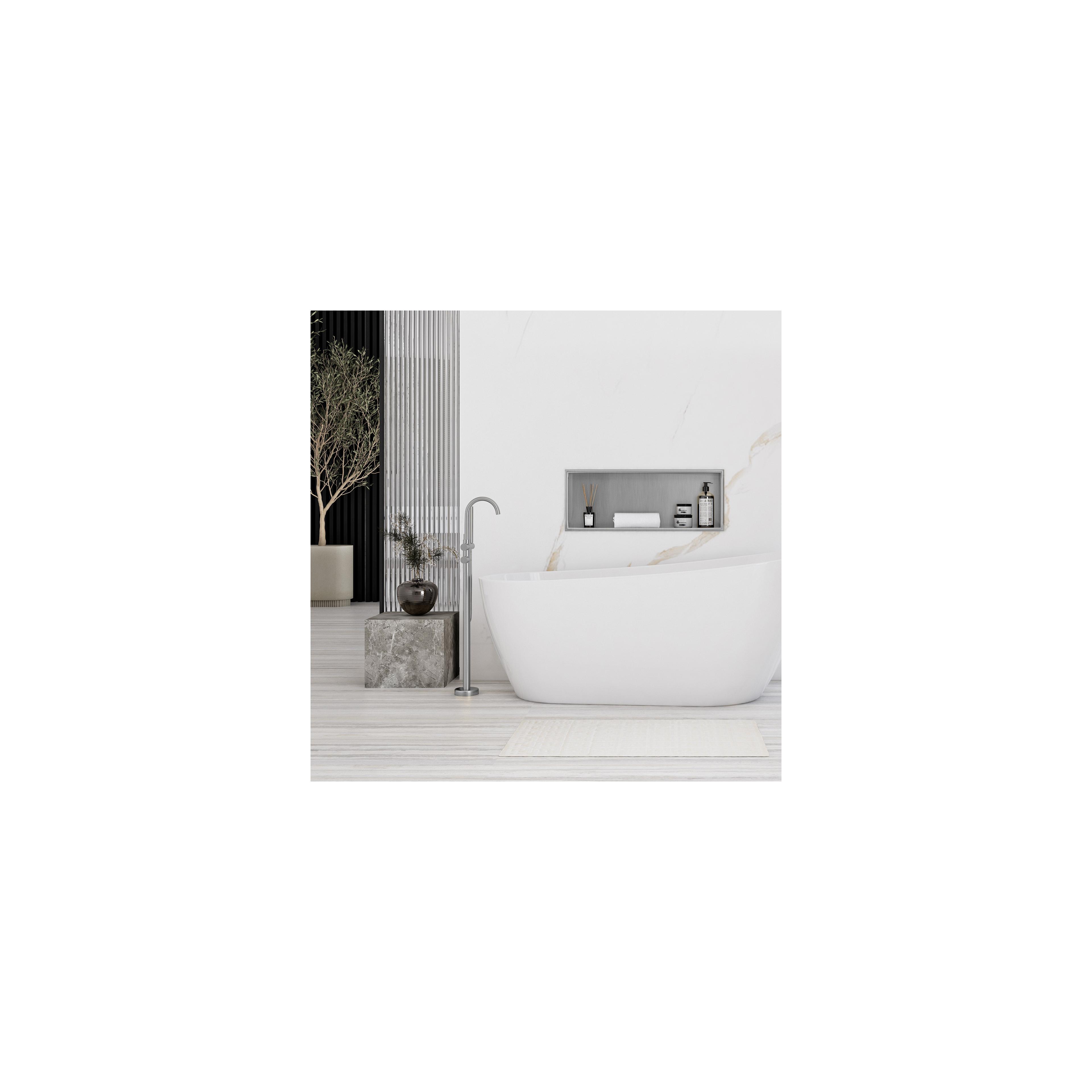 EINBAU REGAL BADEZIMMER 30x60 gebürsteter stahl
