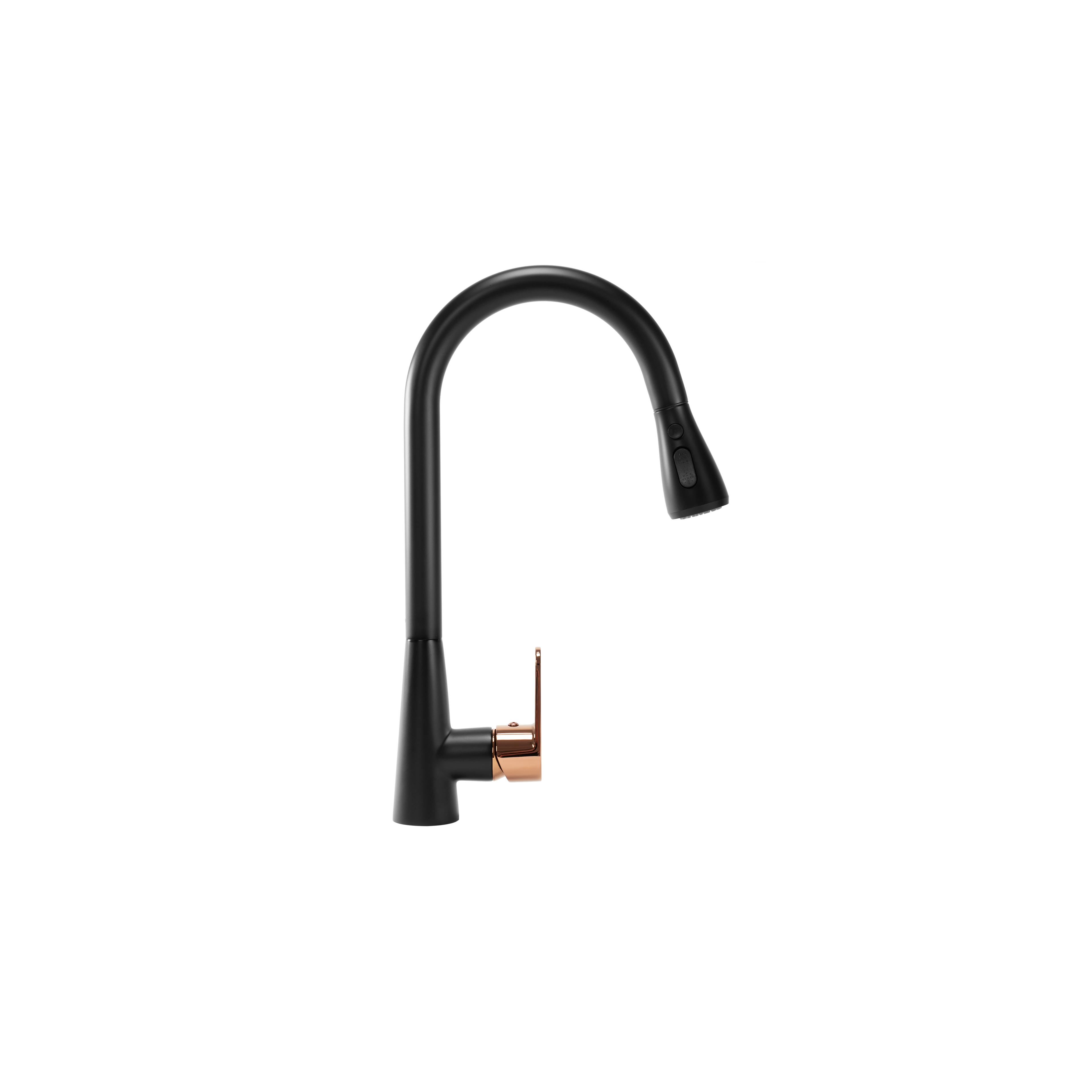 Küchearmatur Rea Mild black mat rose gold