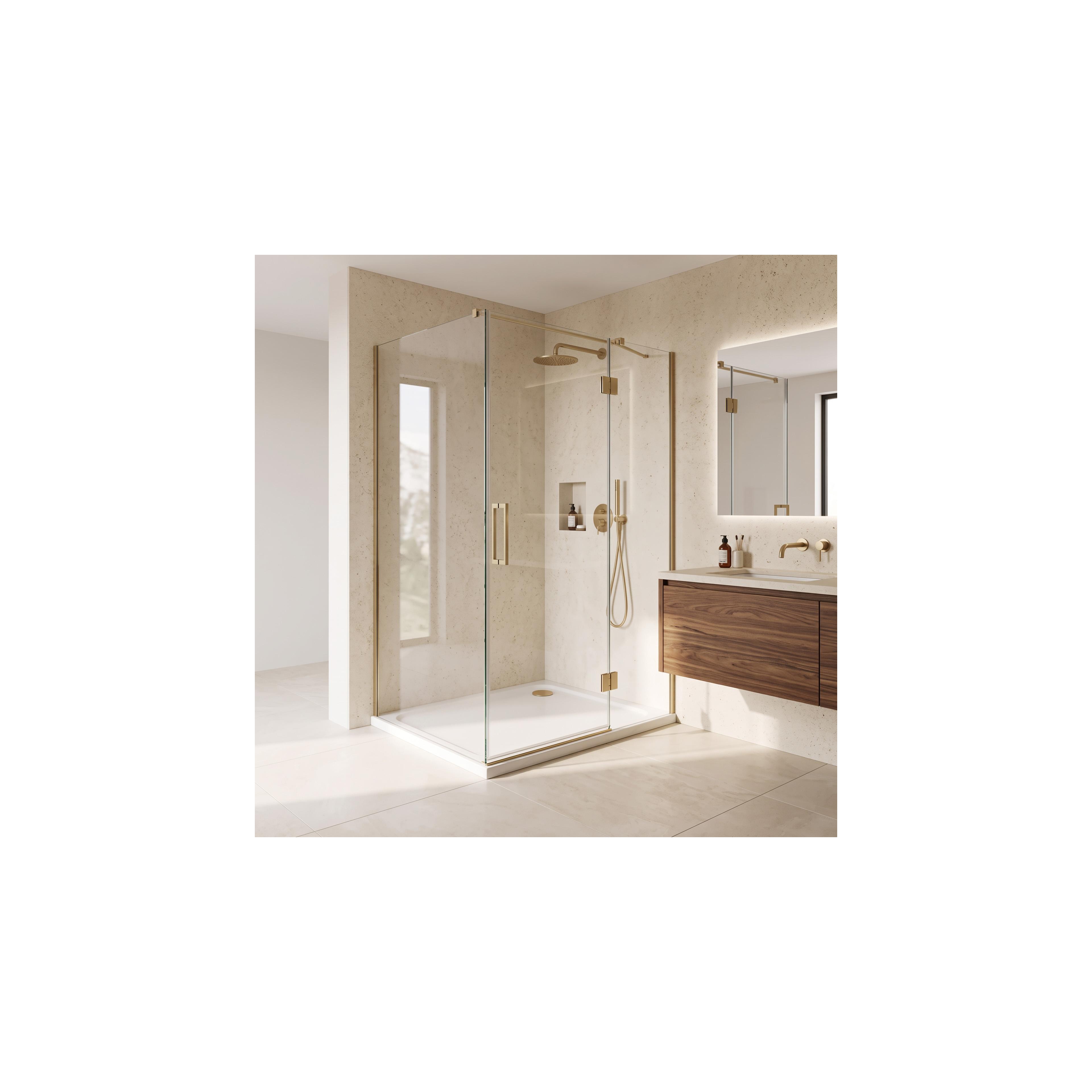 Akrylatbalja för dusch Rea Belmond vit 90x90 Brush Gold