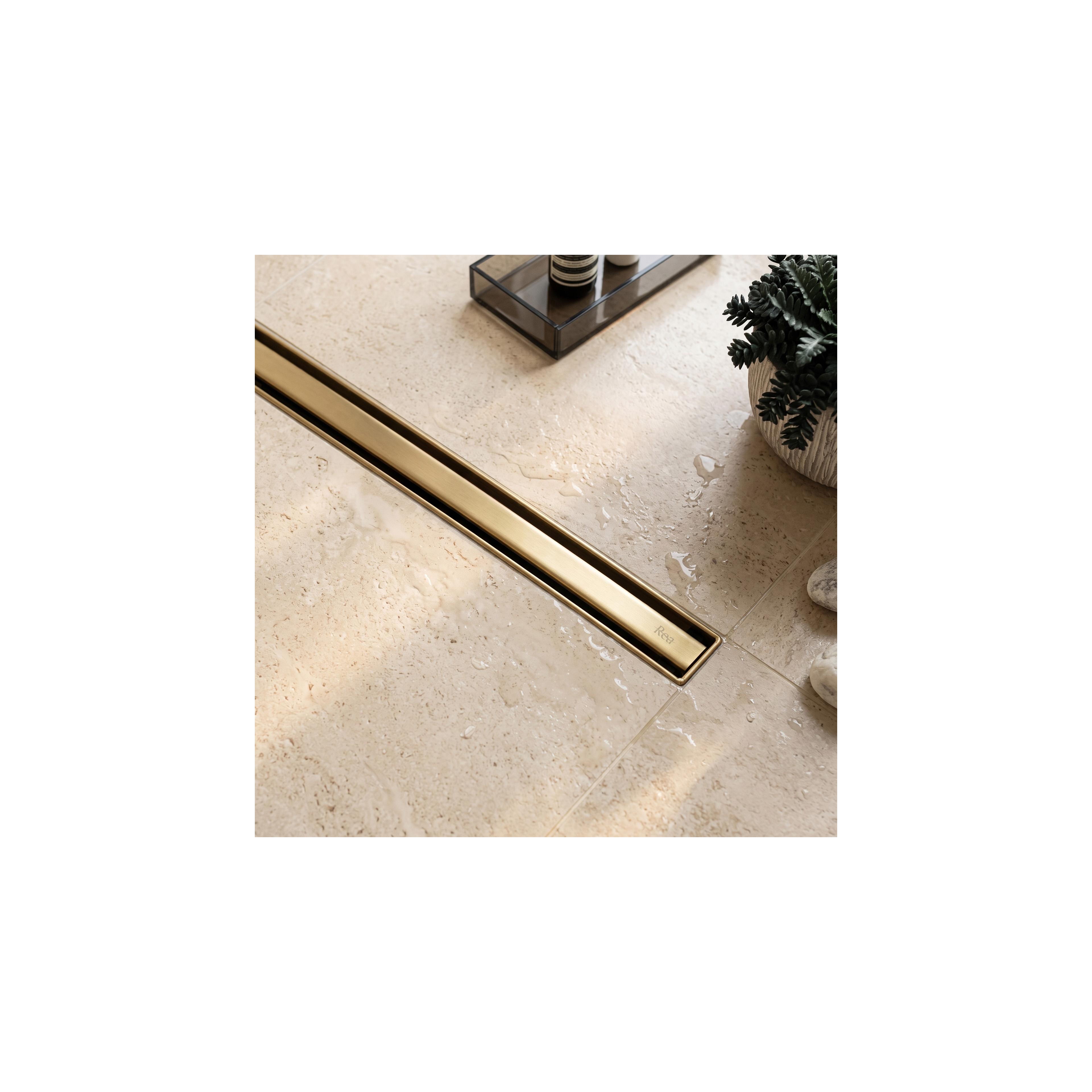 Linear drainage REA Neox Slim pro Brush Gold 80