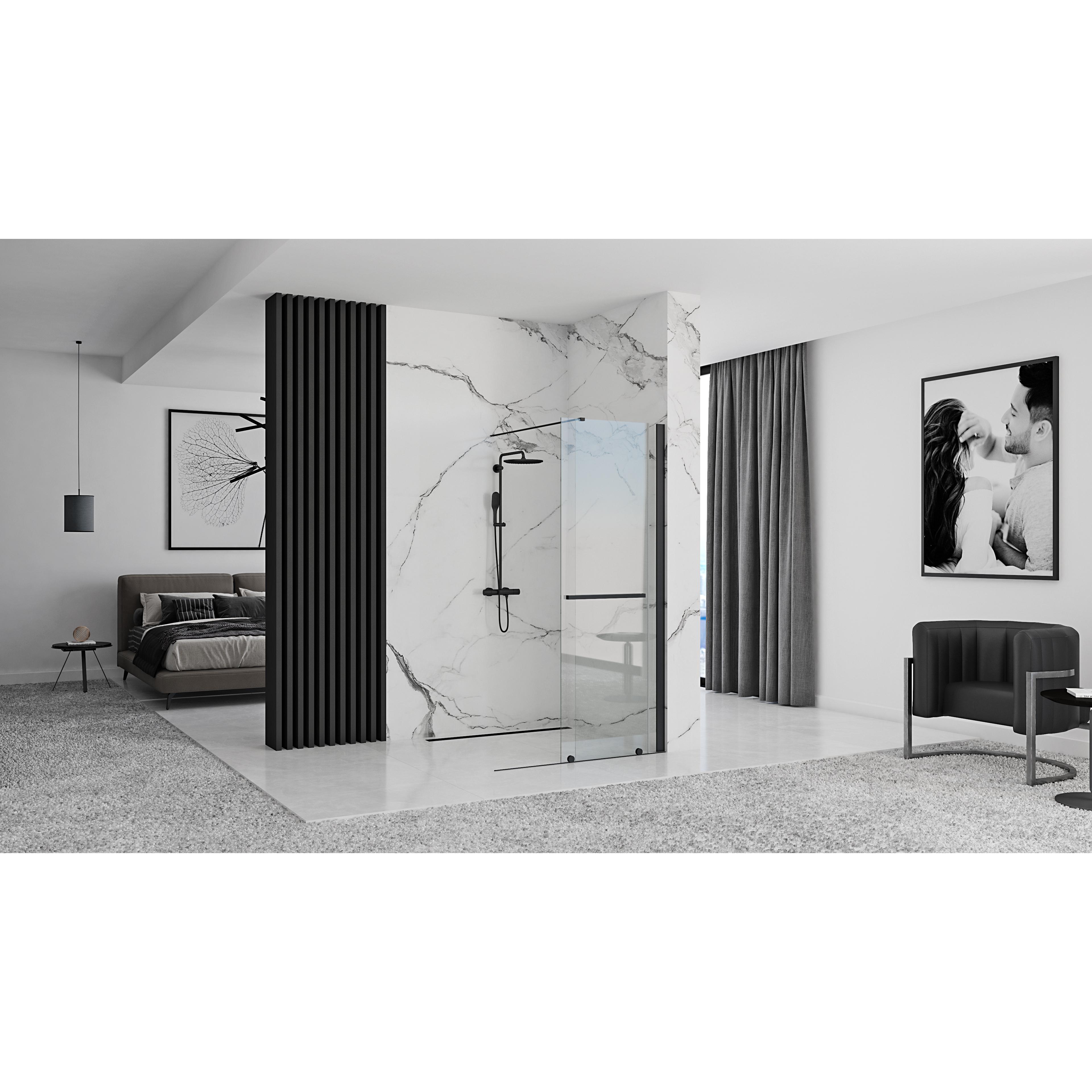 Paravan de dus Rea Cortis Black 120