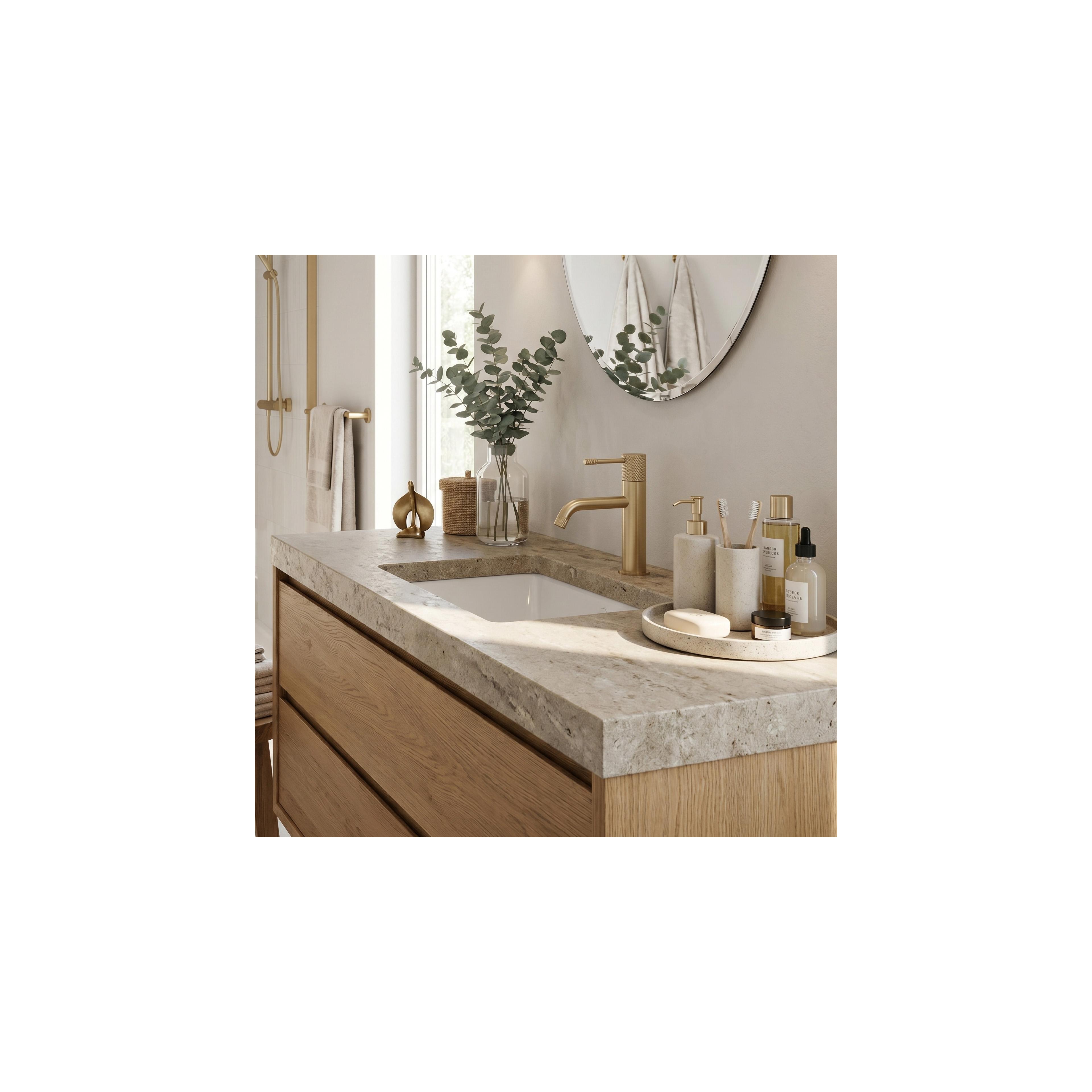 Waschbeckenarmatur Rea Venti Brush Gold Low