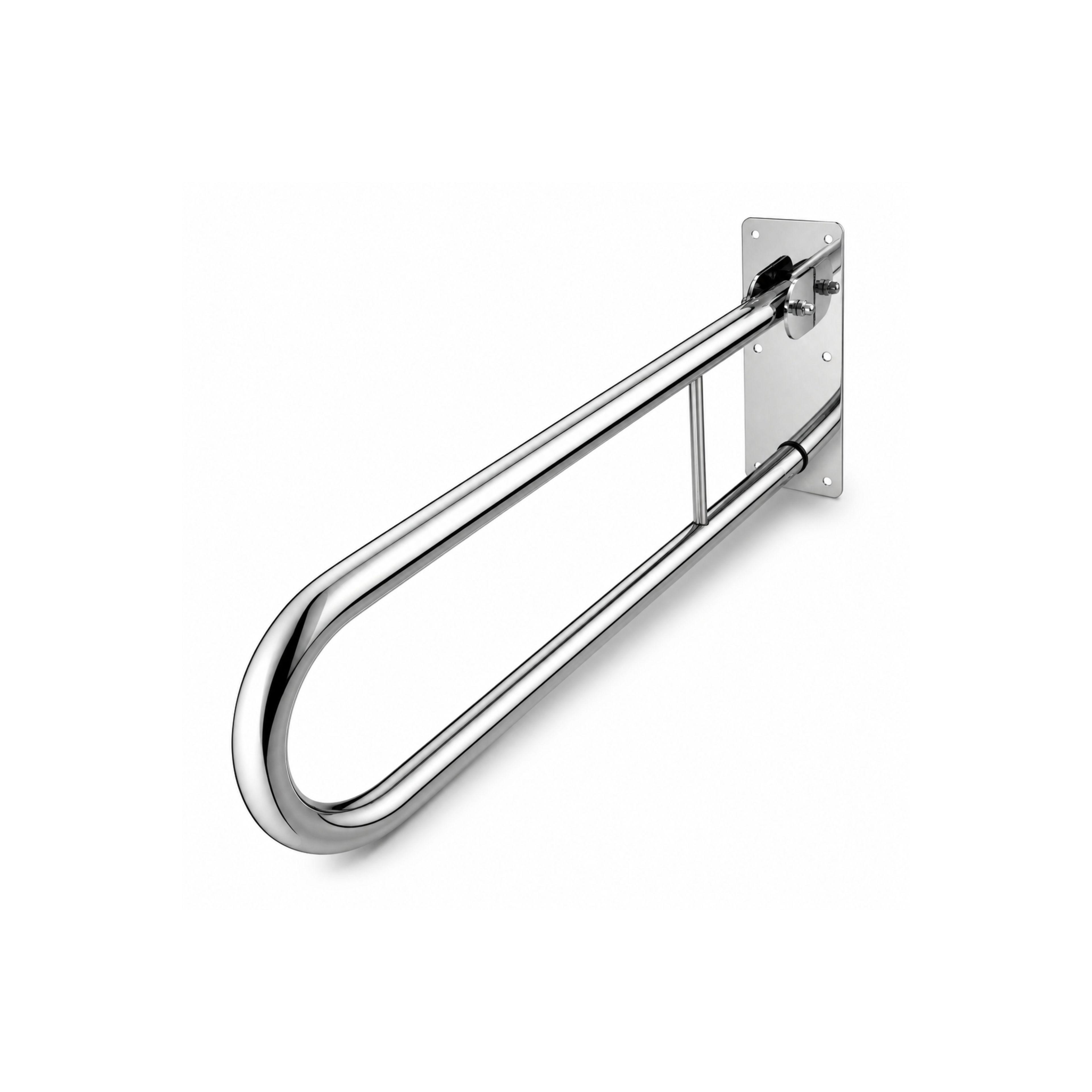 Folding bathroom grab bar Chrome