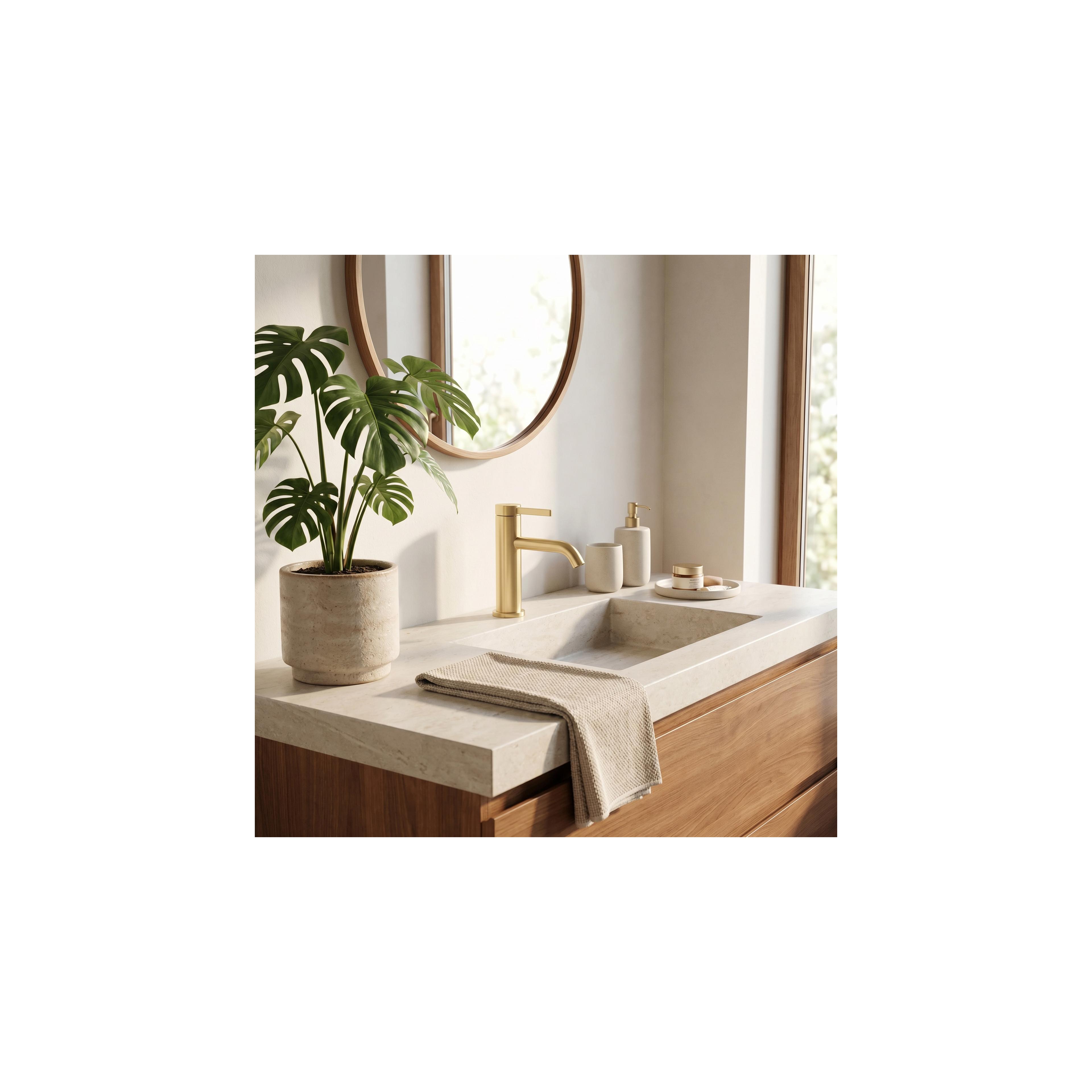 Bathroom faucet Rea Rivo Brush Gold