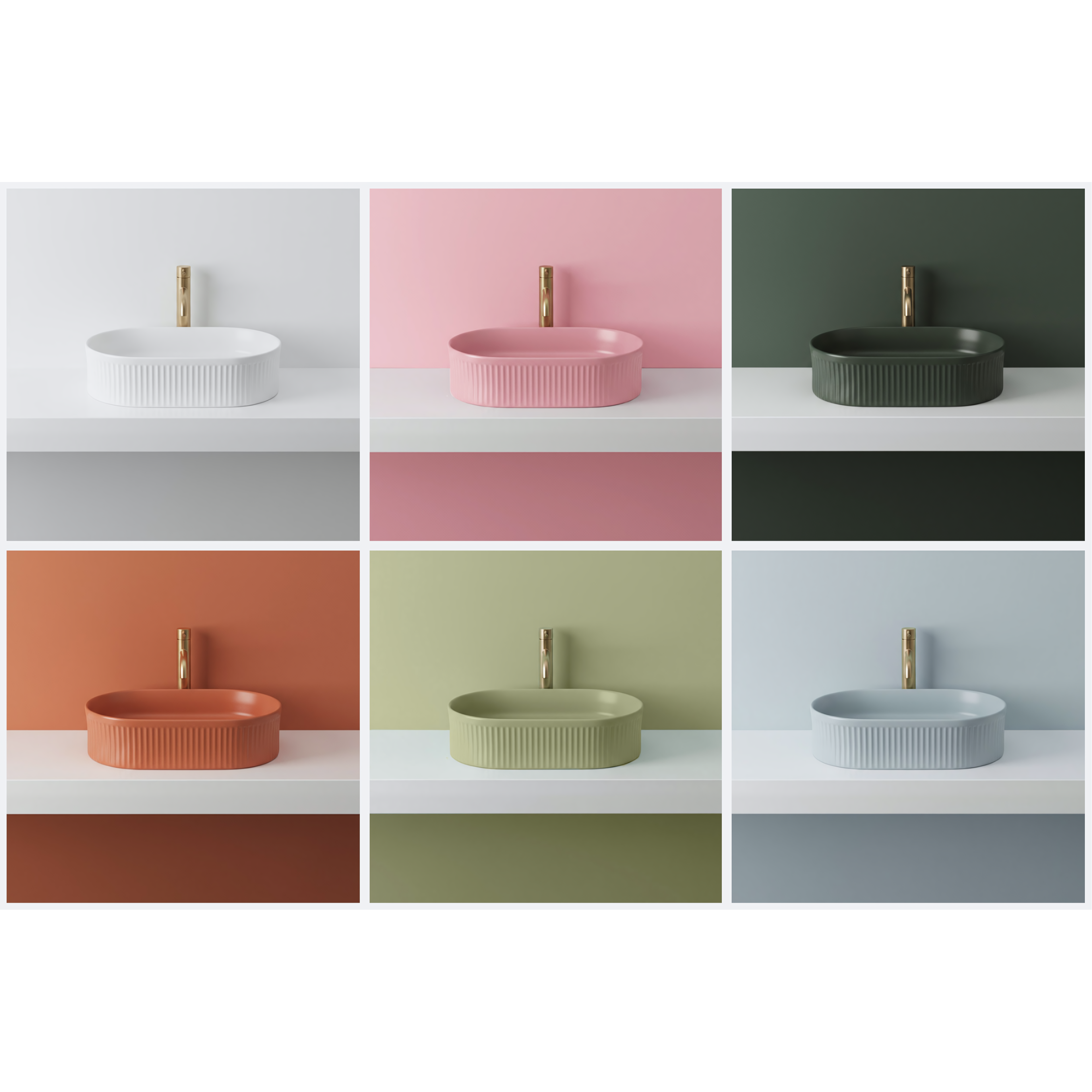 Countertop washbasin Rea Vanda Bubble Gum Matt