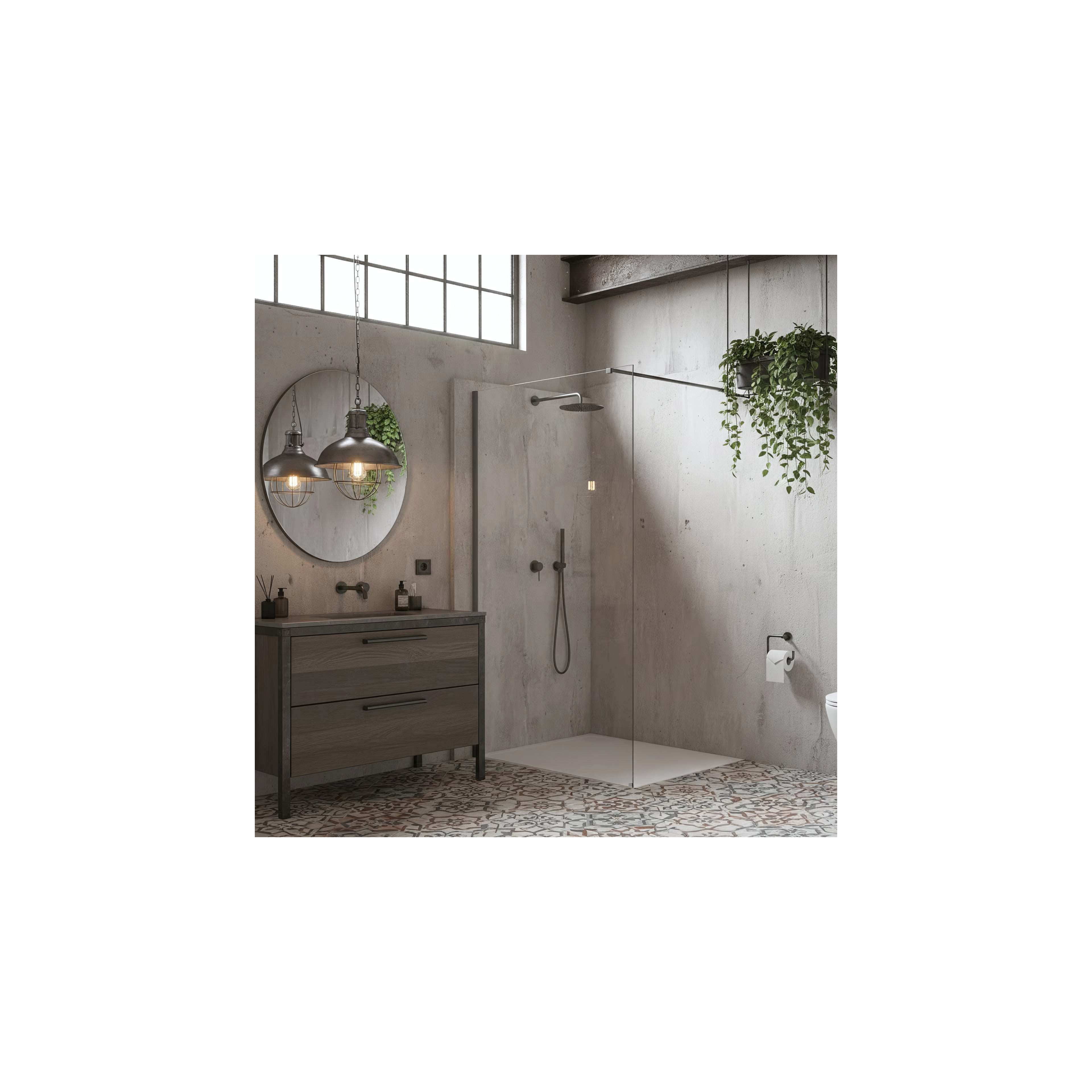 Duschwand Rea Flexi Transparent / Titan 110