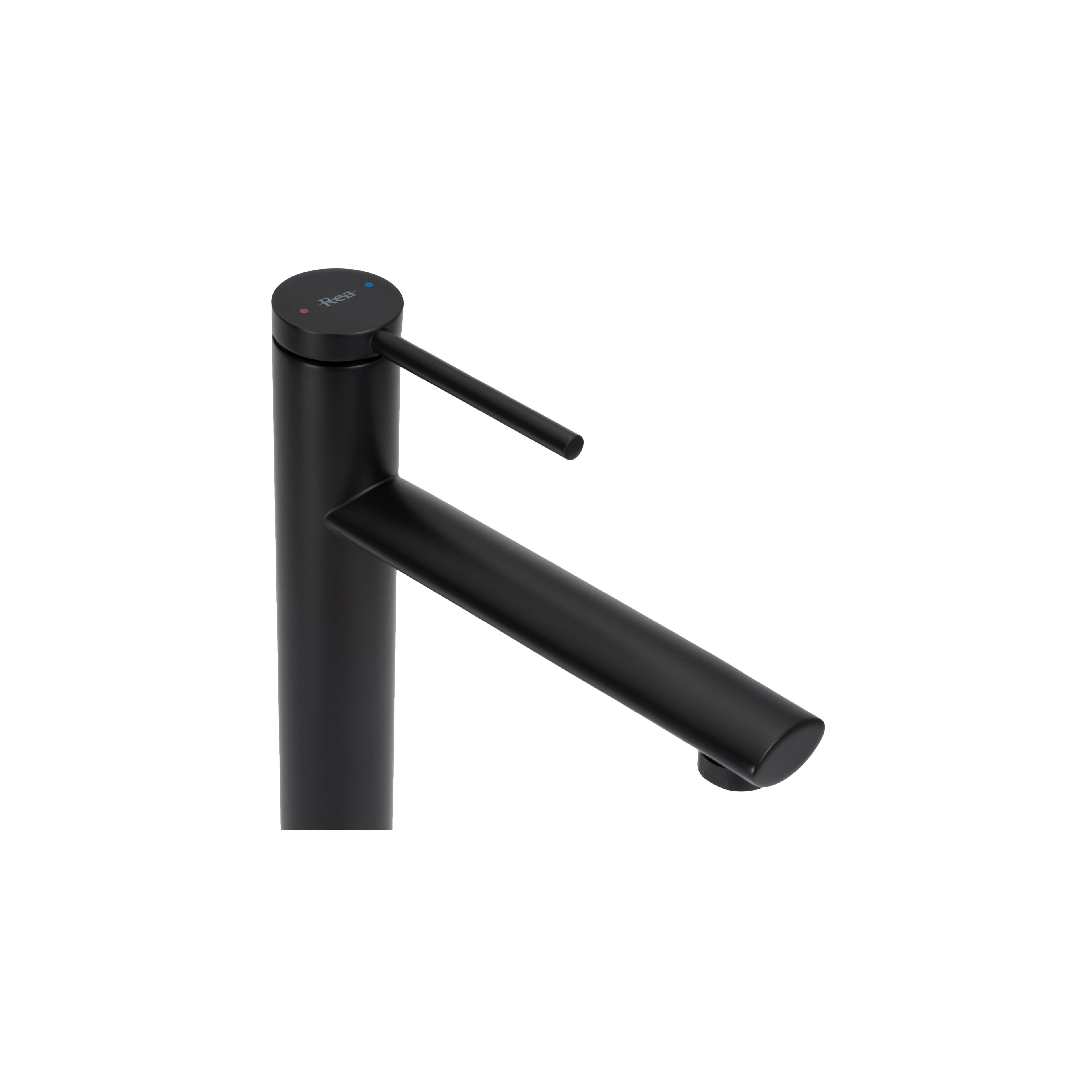 Bathroom faucet Rea Oval Black High